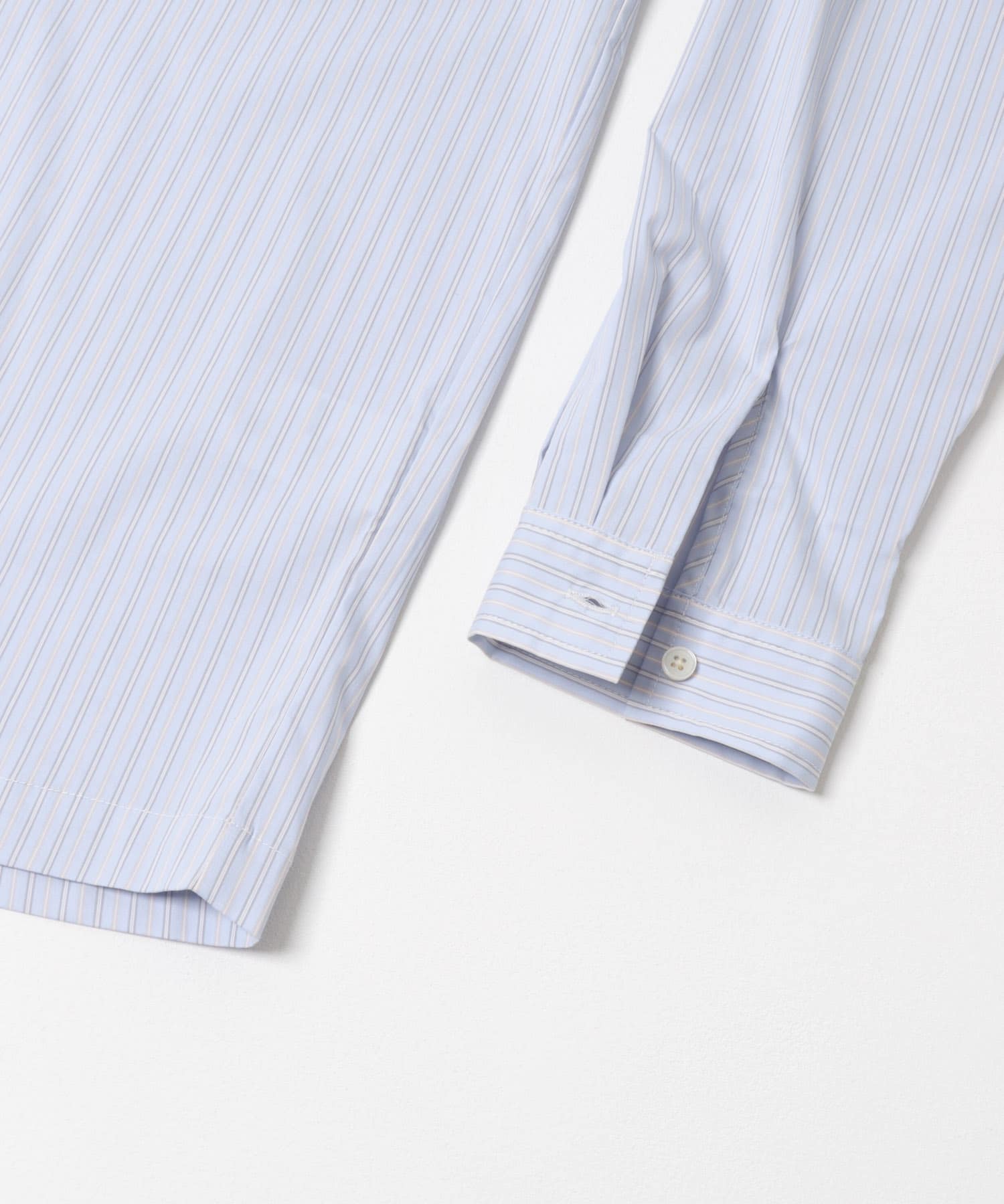 ストライプフーディールーズシャツ BLUE M