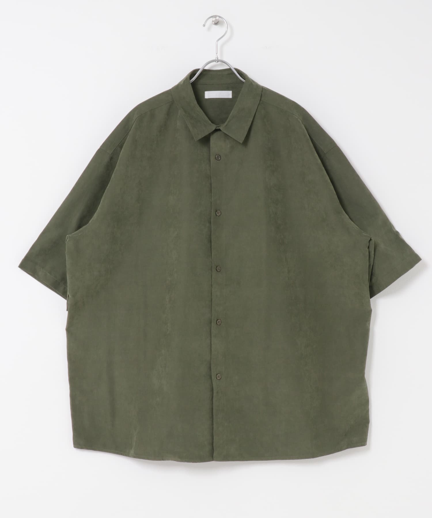 エクストラルーズピーチサテンショートスリーブシャツ GREEN M