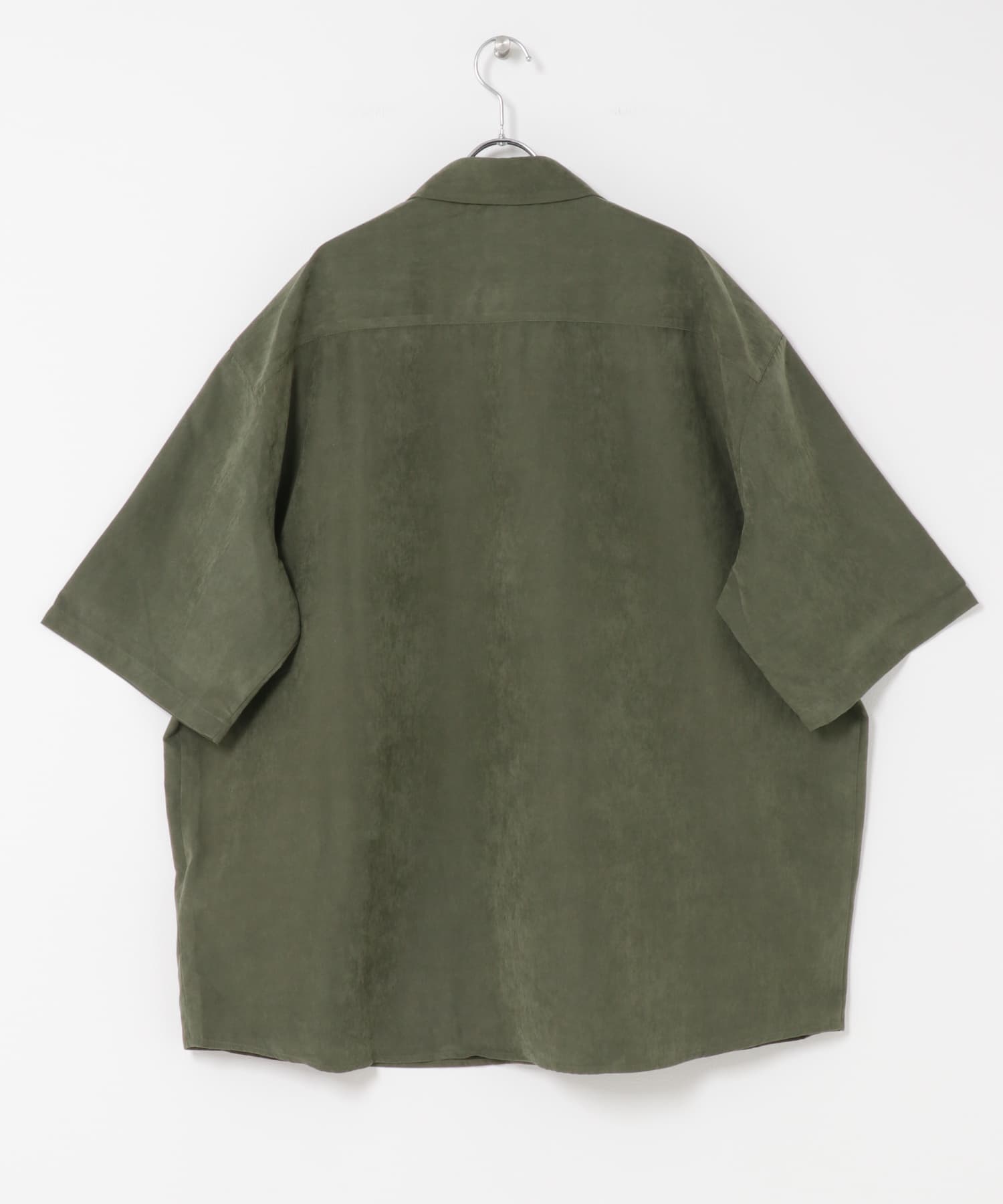 エクストラルーズピーチサテンショートスリーブシャツ GREEN M