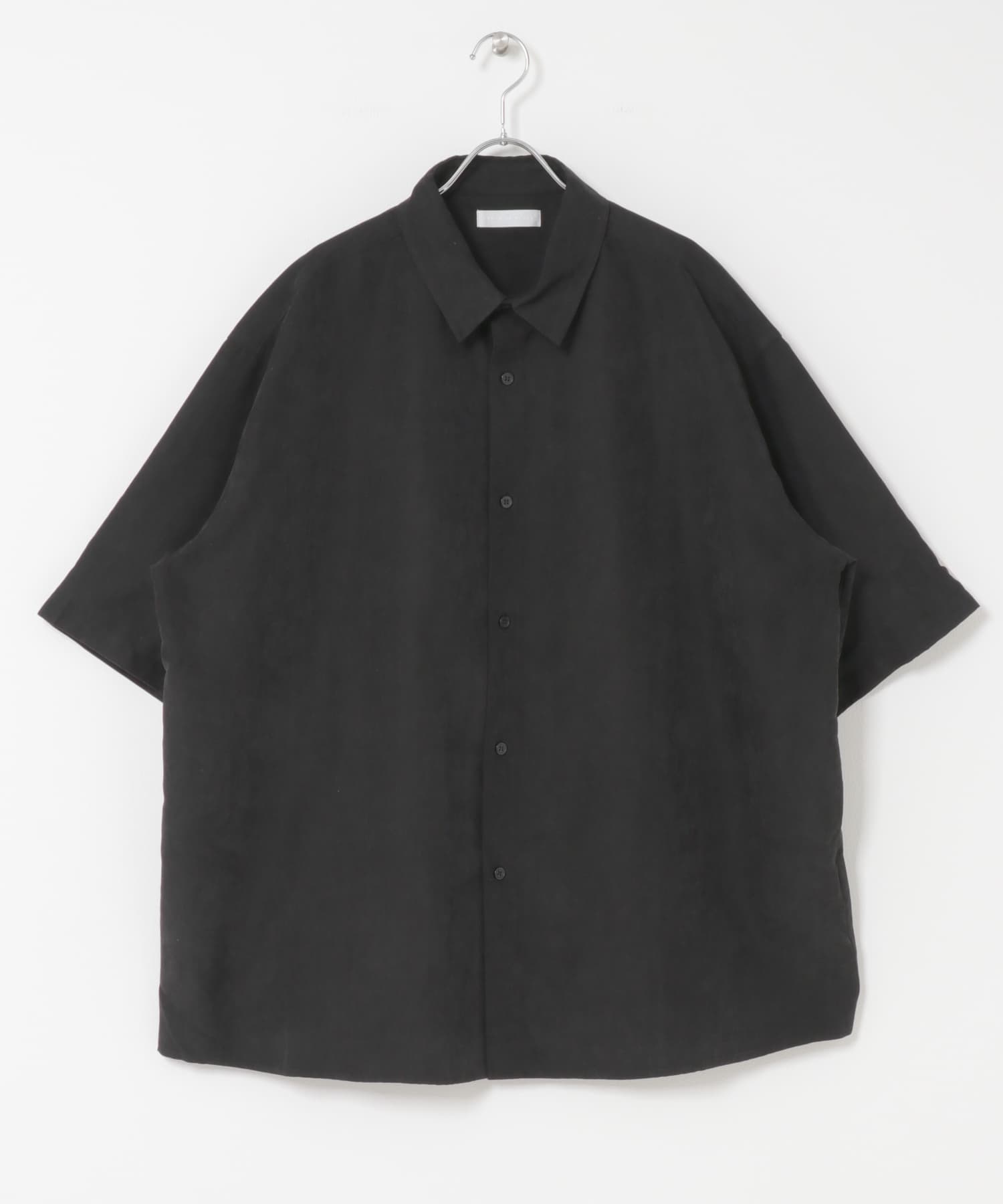 エクストラルーズピーチサテンショートスリーブシャツ BLACK M
