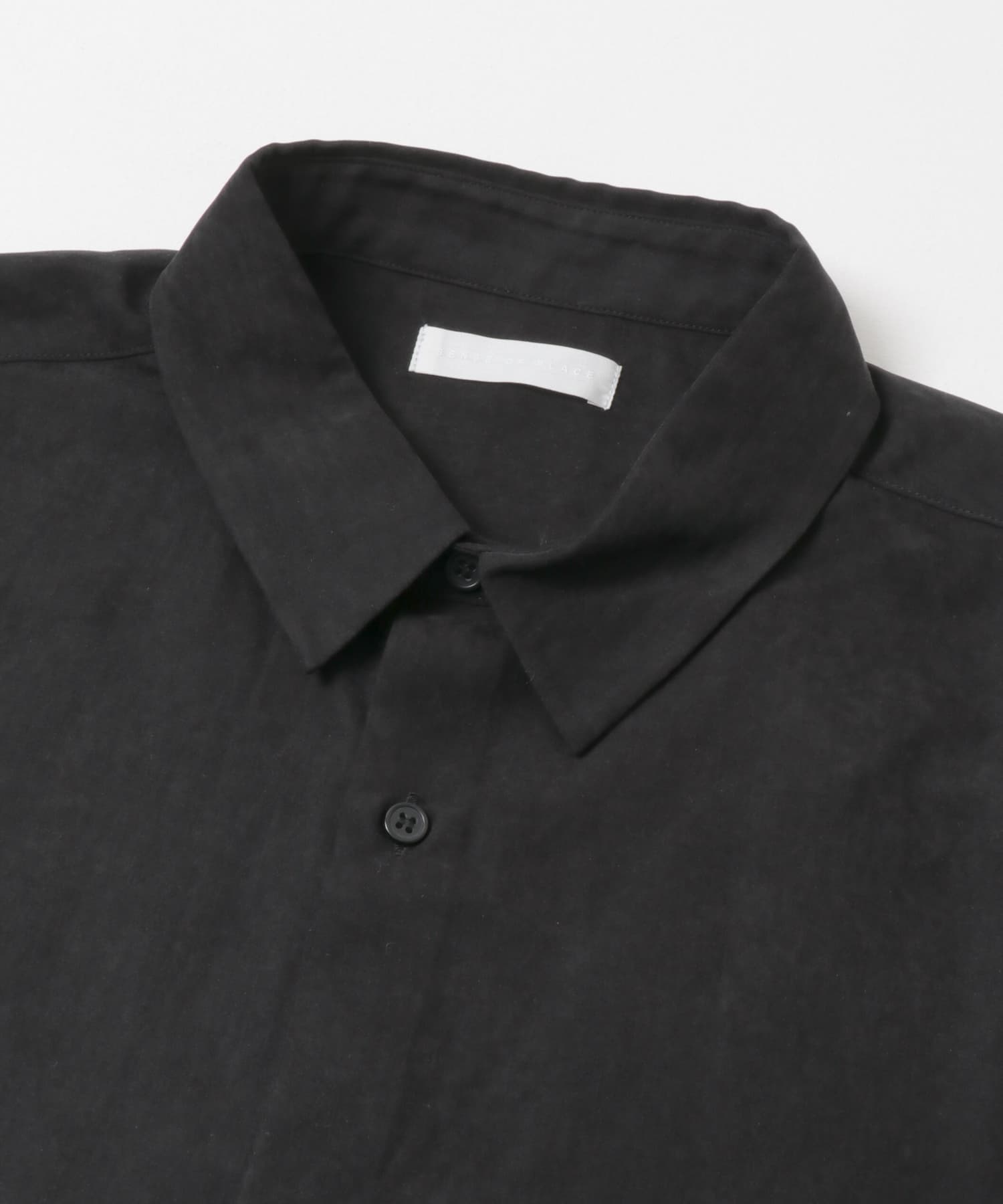 エクストラルーズピーチサテンショートスリーブシャツ BLACK M