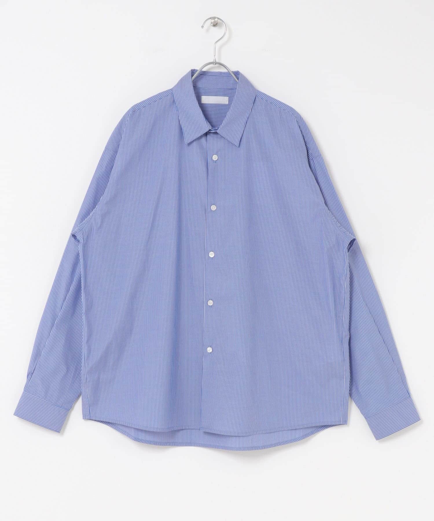 『WEB/一部店舗限定』コンフォートレギュラーカラーシャツ BLU×WHT S