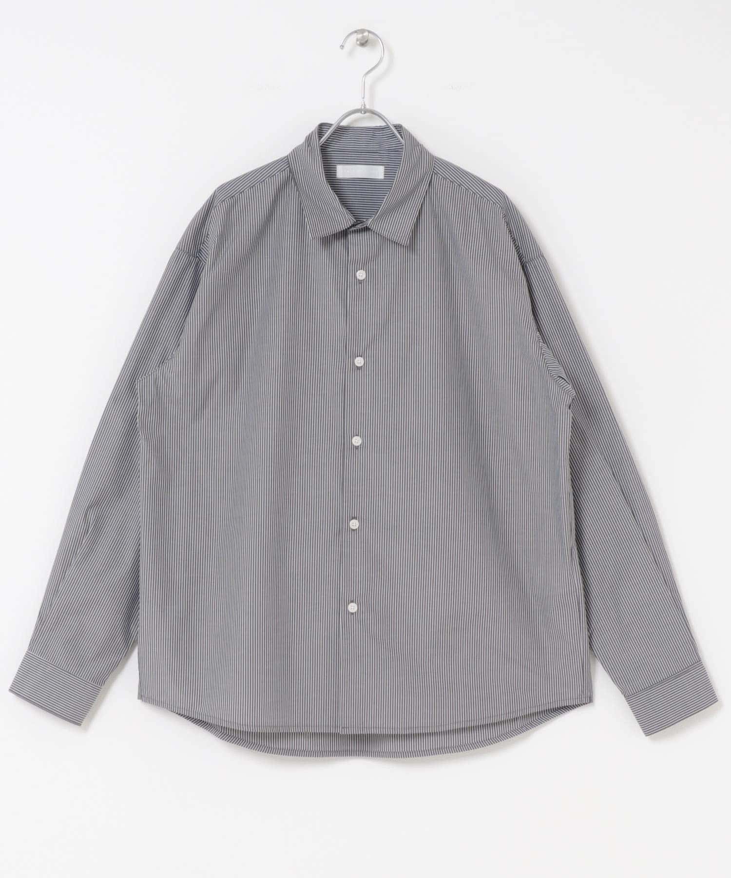 『WEB/一部店舗限定』コンフォートレギュラーカラーシャツ BLK×WHT S