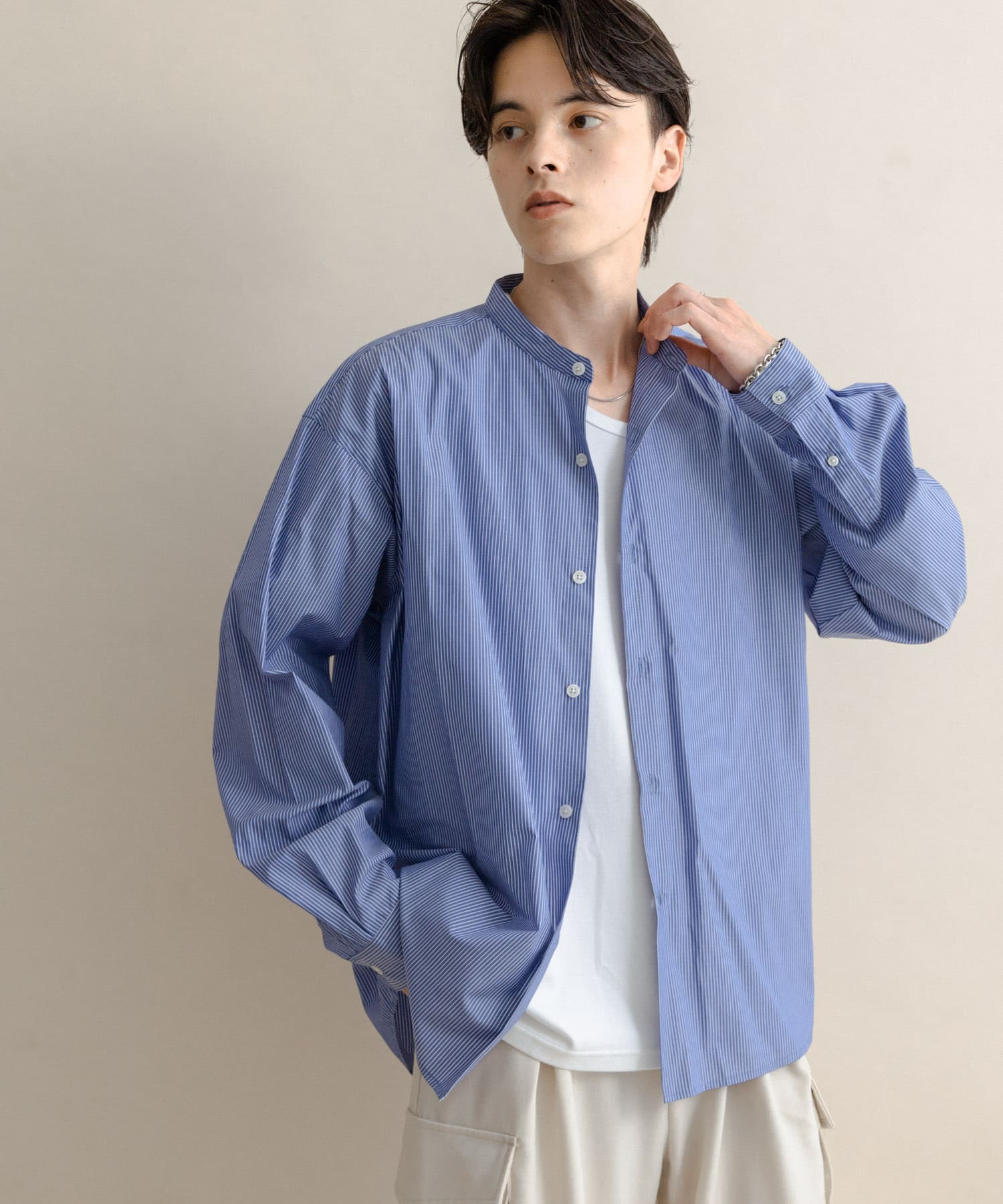『WEB限定』コンフォートバンドカラーシャツ