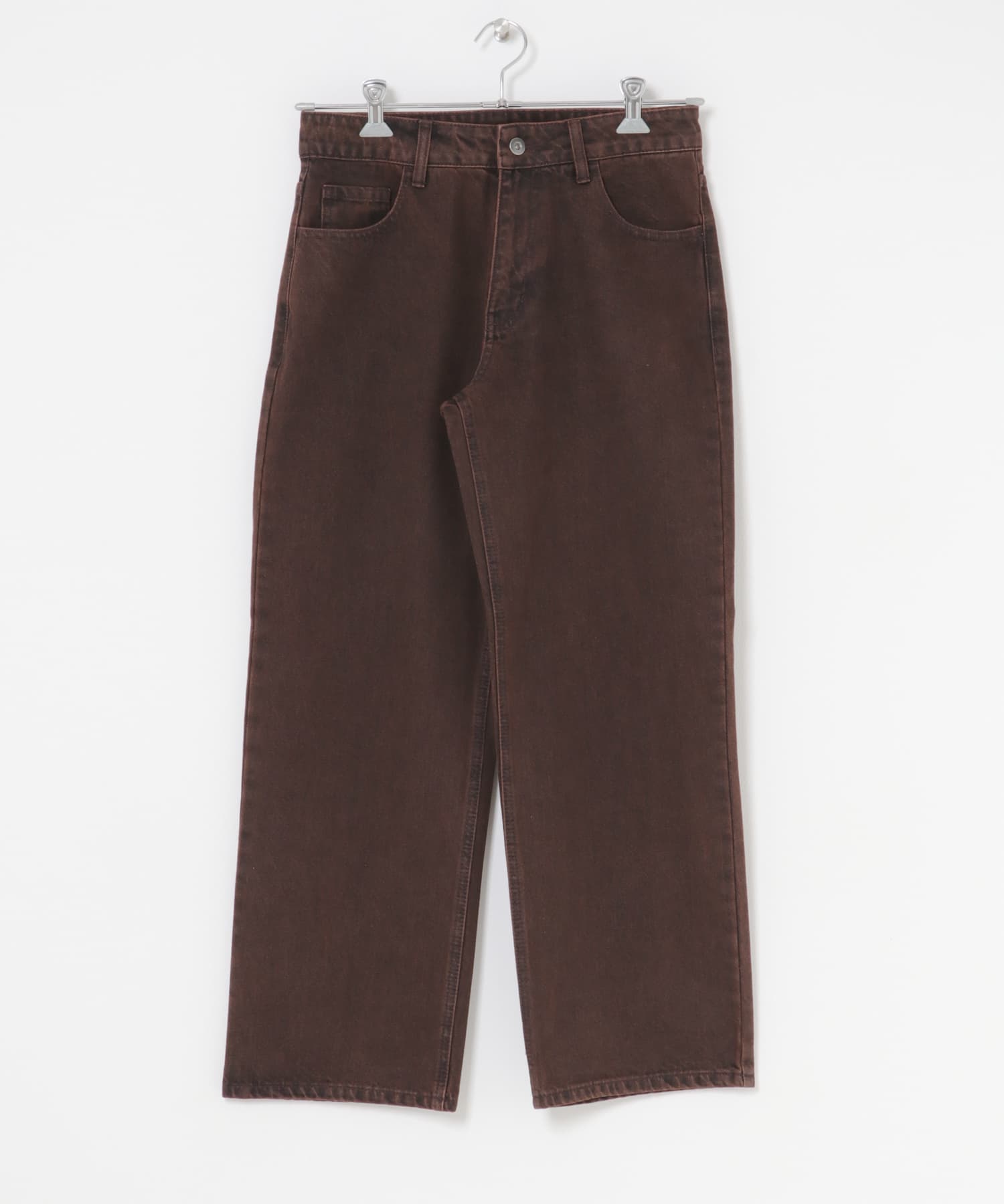 ストレートデニムパンツ BROWN S
