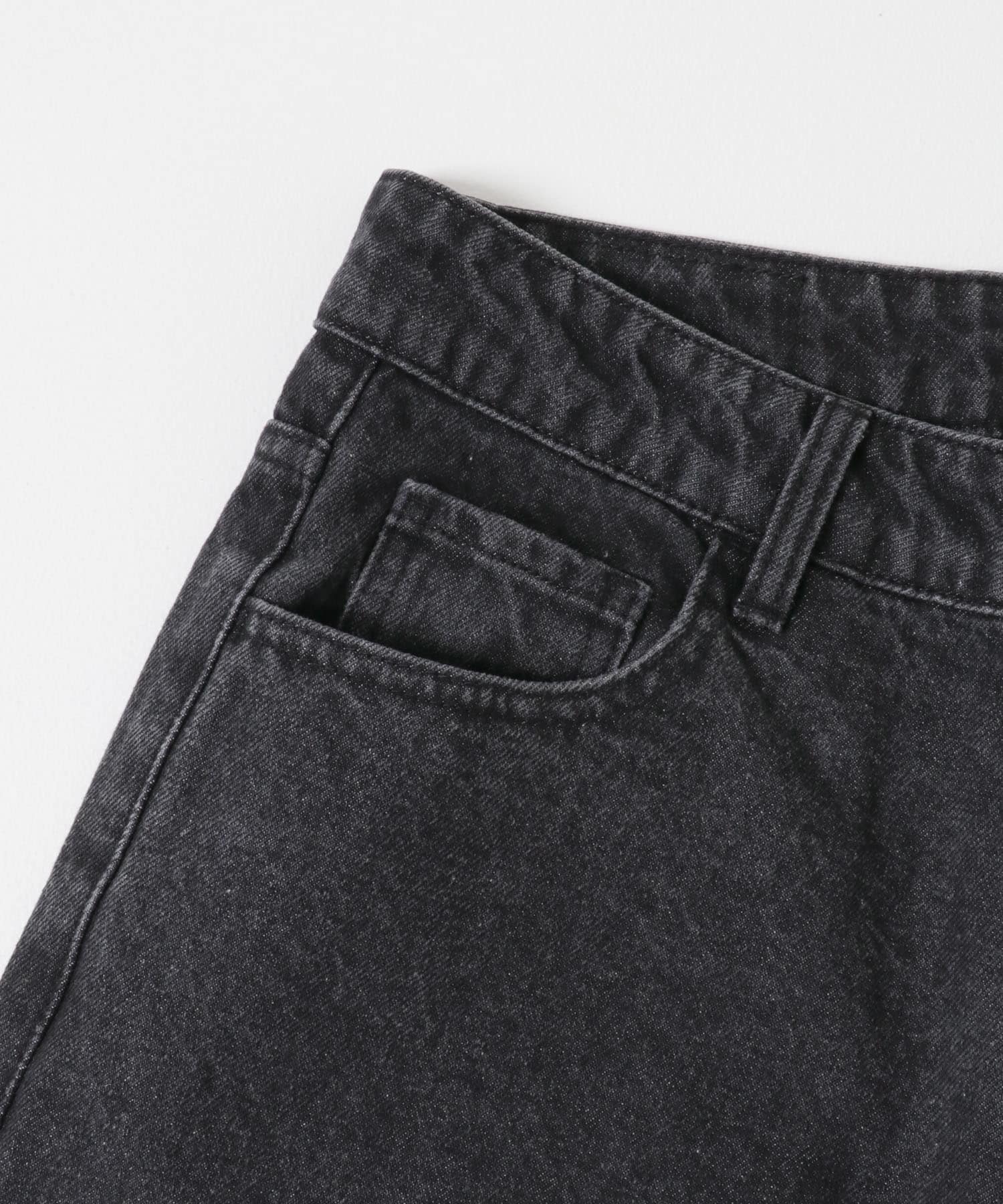 ストレートデニムパンツ BLACK S