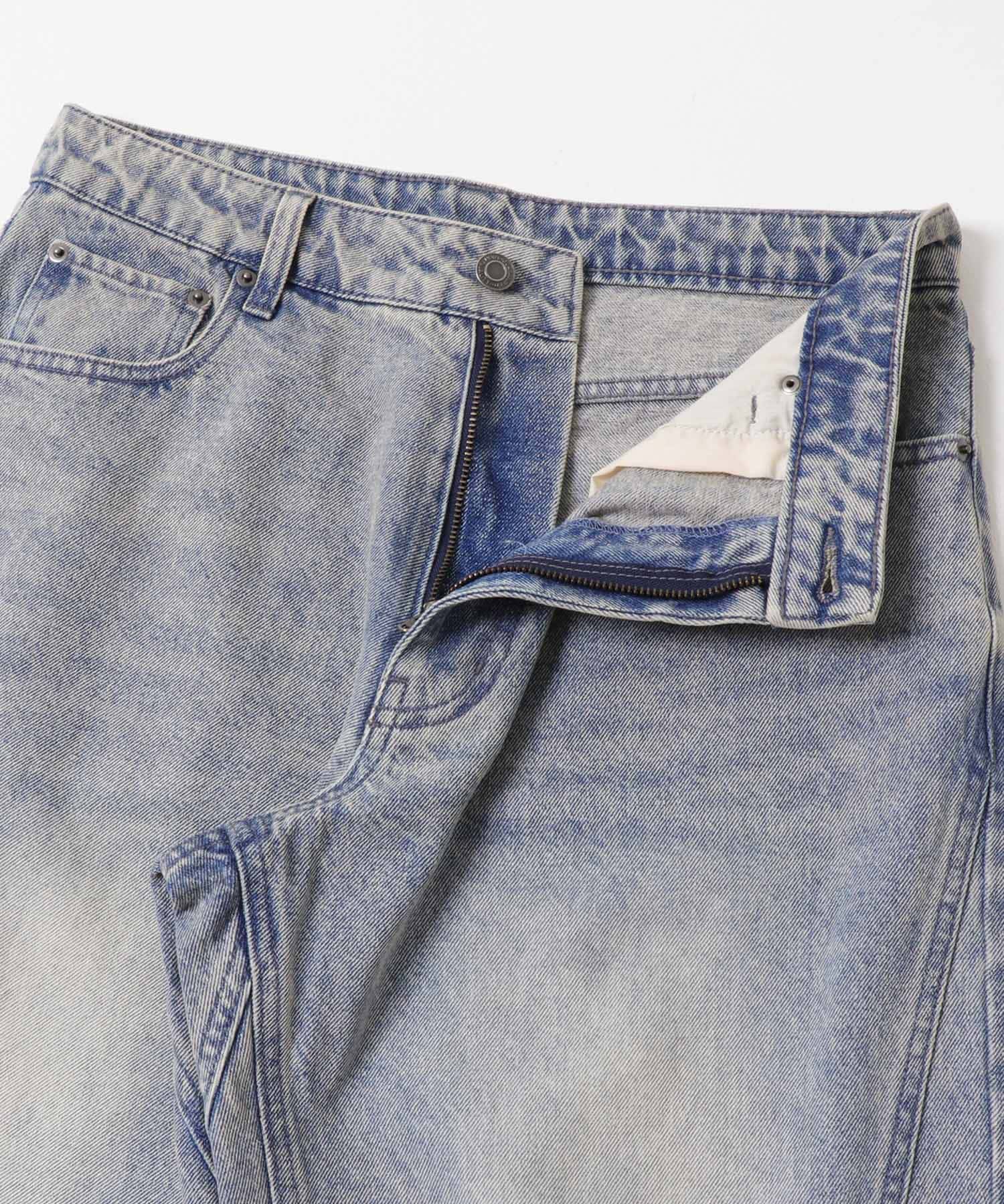 ツイストデニムワイドパンツ L.INDIGO M