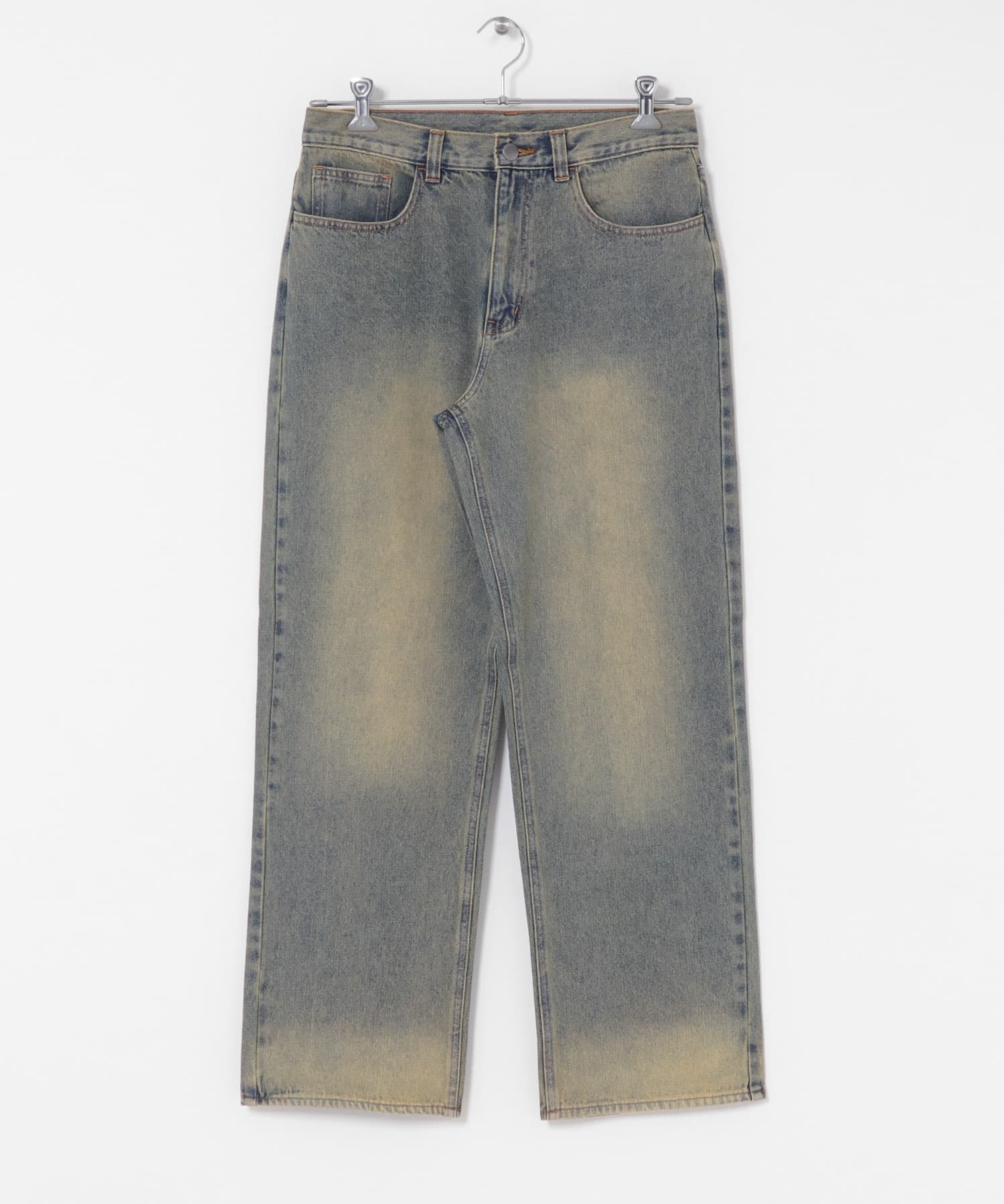 『WEB限定』ハードウォッシュデニムワイドパンツ D.INDIGO M