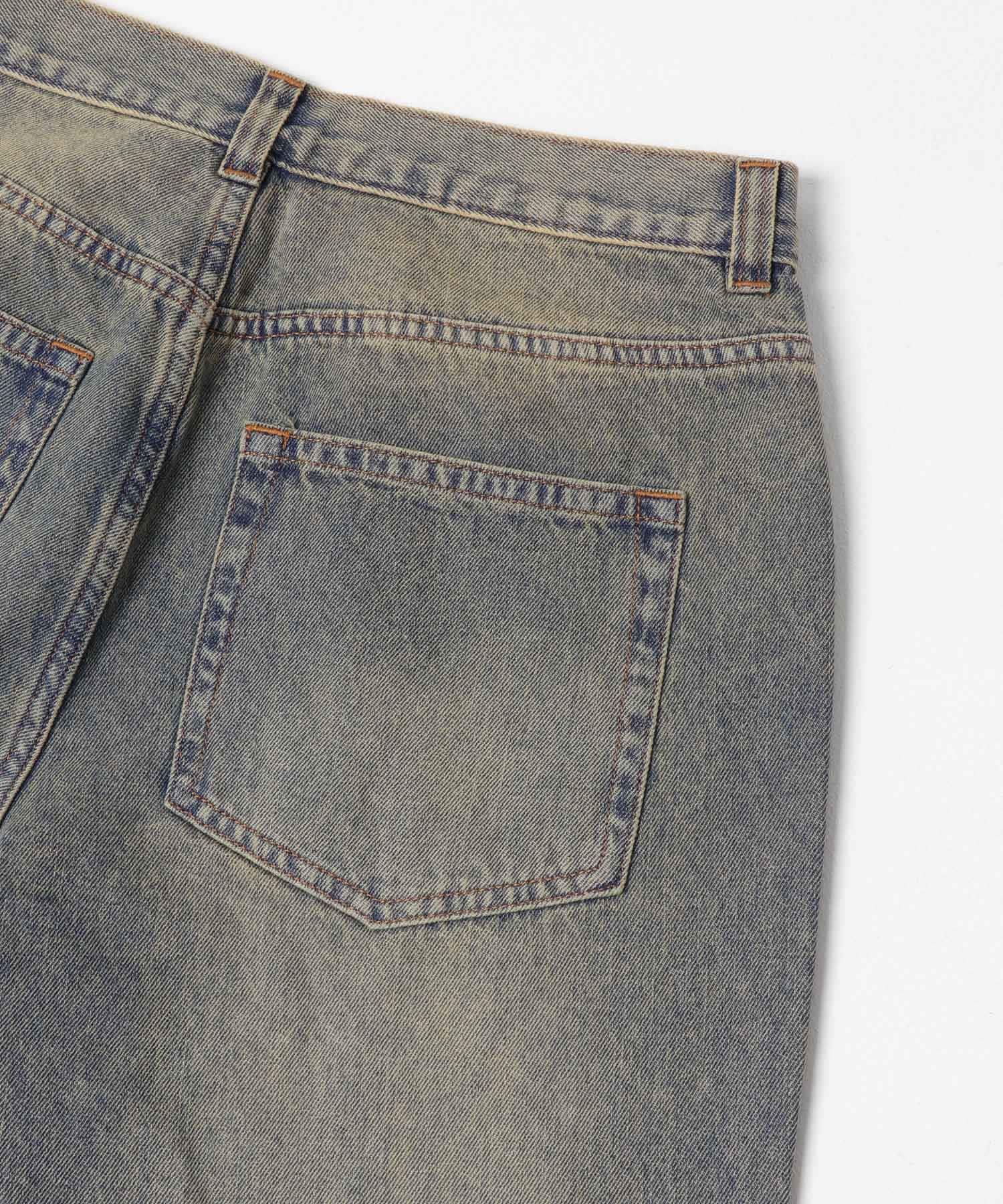 『WEB限定』ハードウォッシュデニムワイドパンツ D.INDIGO M