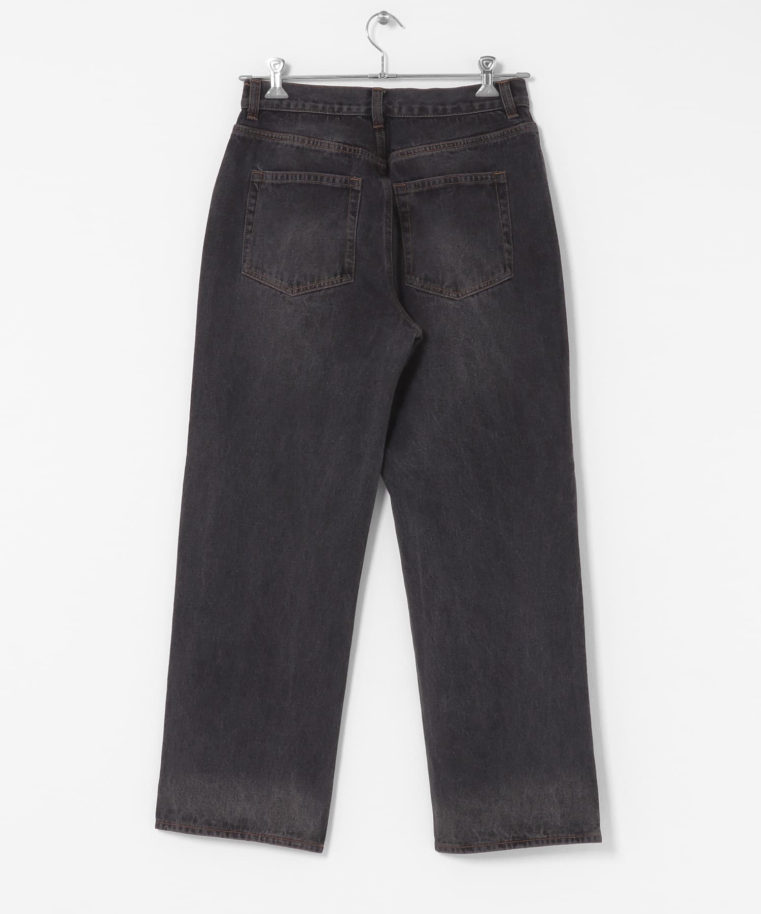 『WEB限定』ハードウォッシュデニムワイドパンツ BLACK M