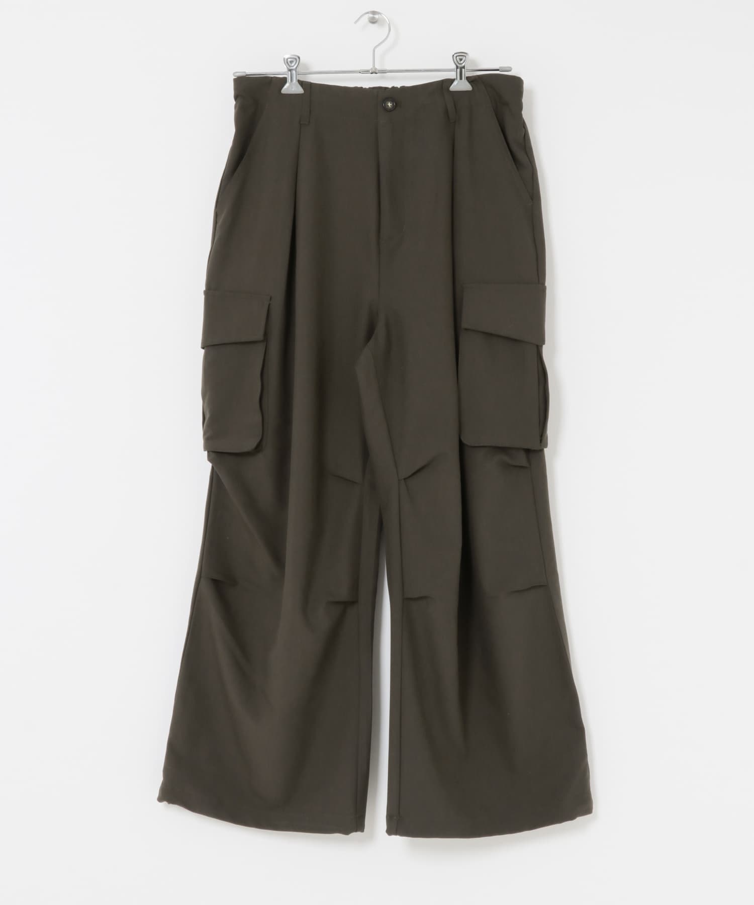 『ユニセックス』ワイドカーゴパンツ BROWN S