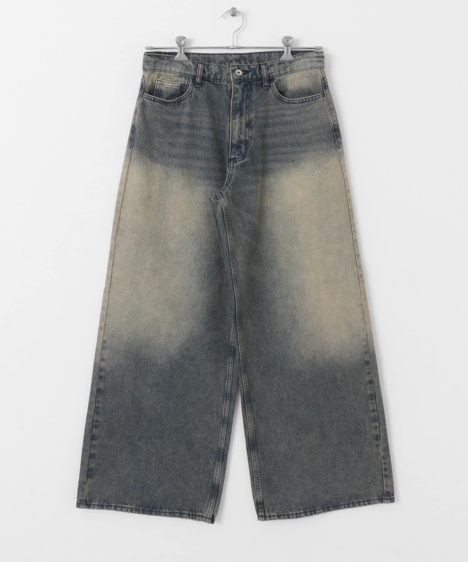 ヴィンテージライクデニムワイドパンツ D.INDIGO M
