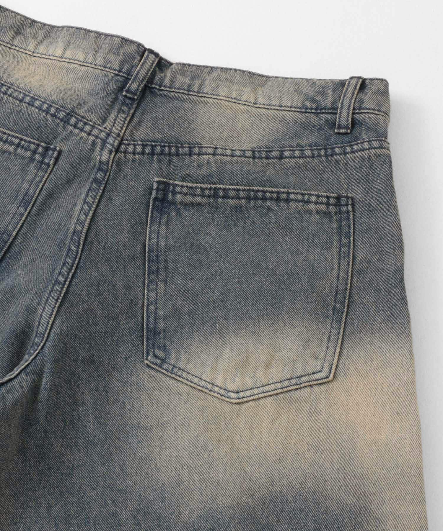 ヴィンテージライクデニムワイドパンツ D.INDIGO M