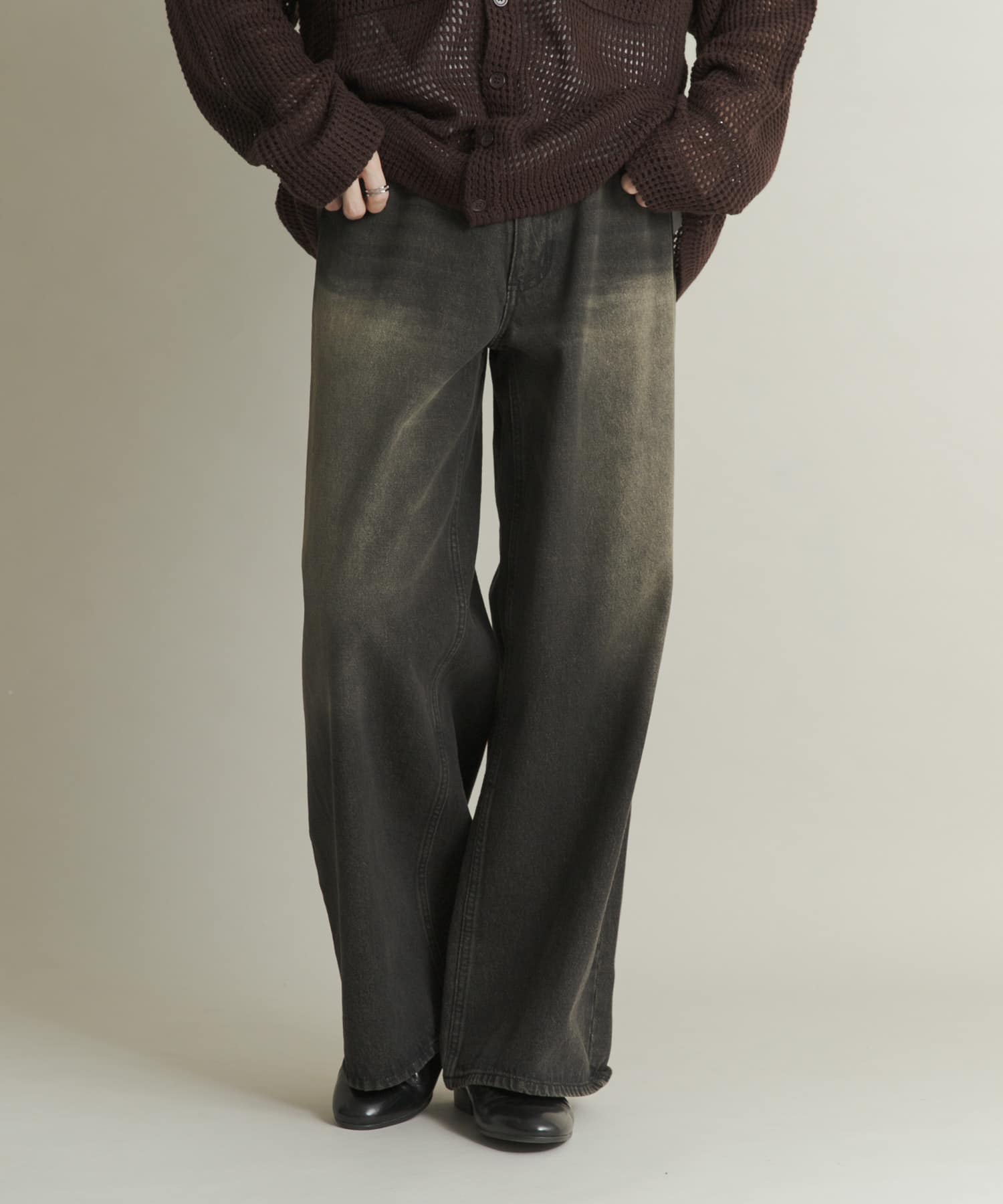 ヴィンテージライクデニムワイドパンツ