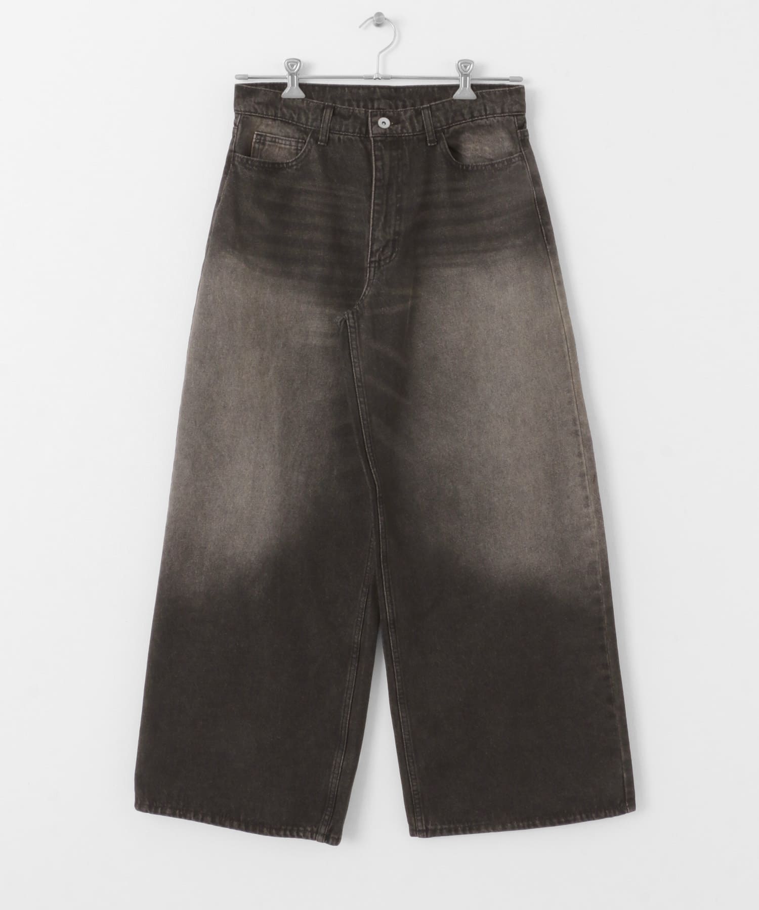 ヴィンテージライクデニムワイドパンツ BLACK M