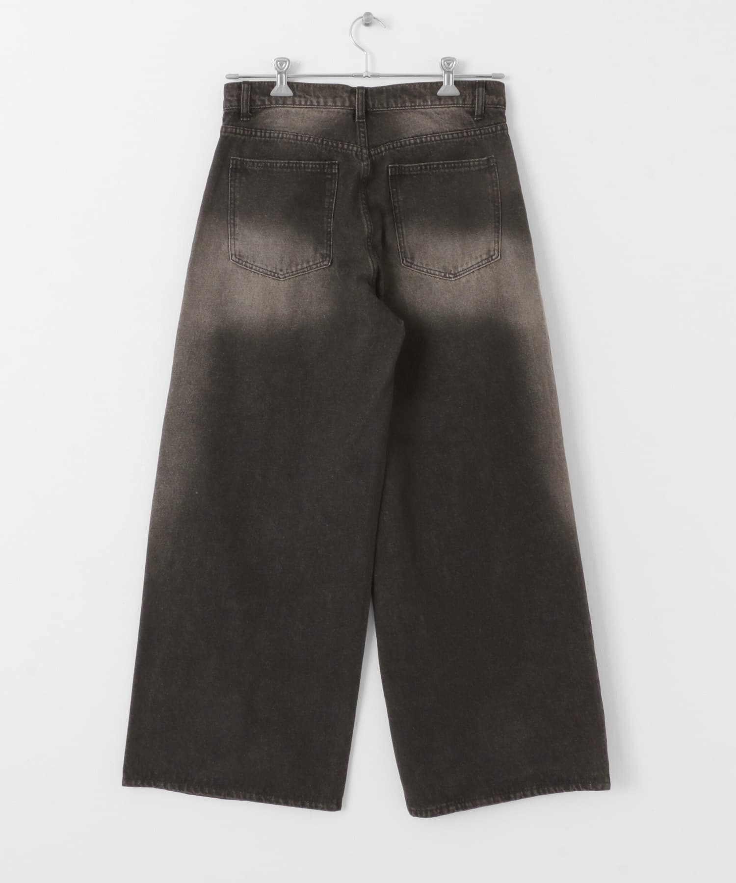 ヴィンテージライクデニムワイドパンツ BLACK M