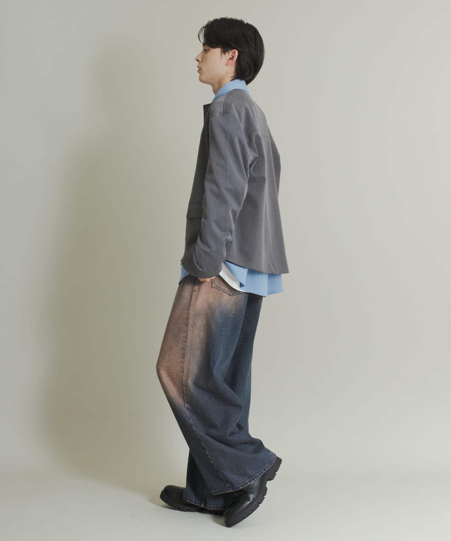 コンフォートクルーネックジャケット GRAY L