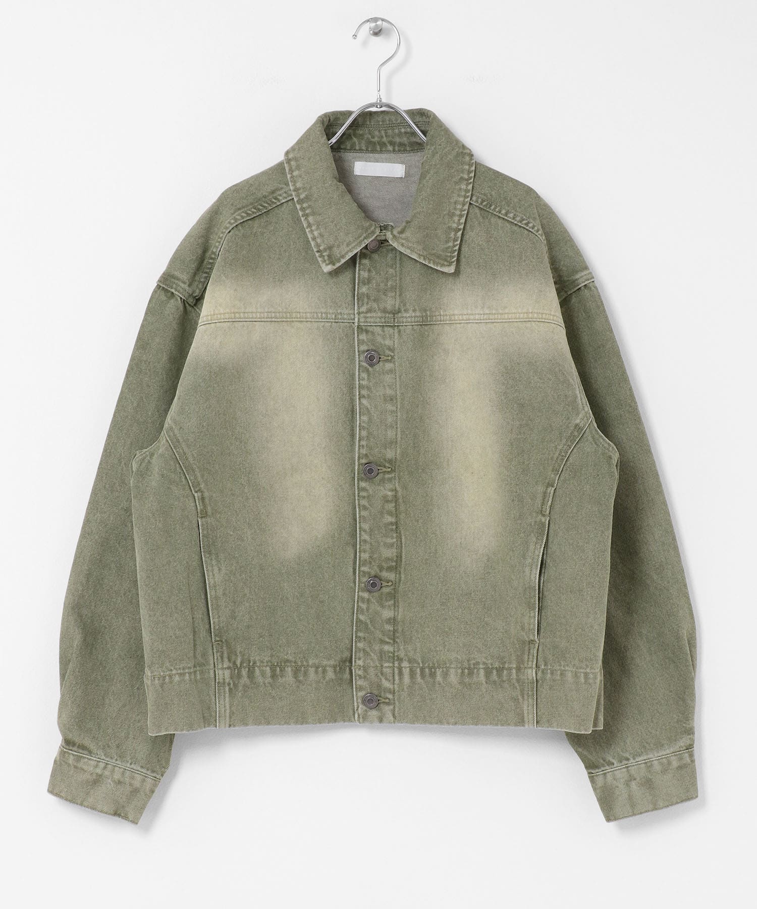 ツイストデニムブルゾン GREEN M