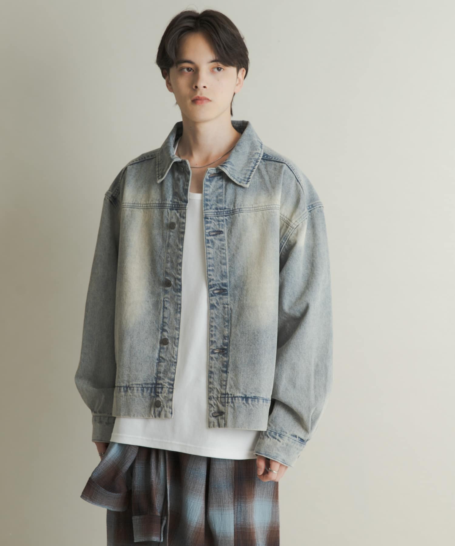 ツイストデニムブルゾン L.INDIGO M