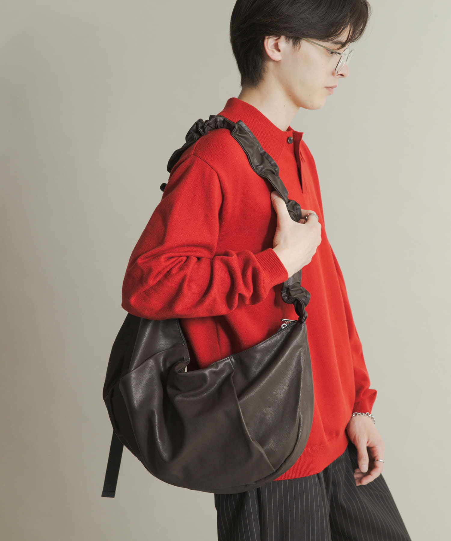 コクーンショルダーバッグ BROWN one