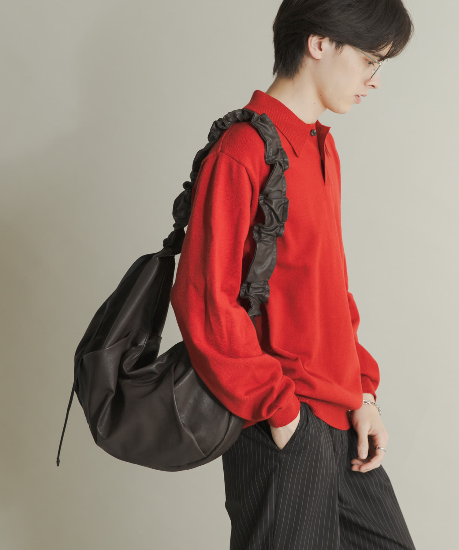 コクーンショルダーバッグ BROWN one