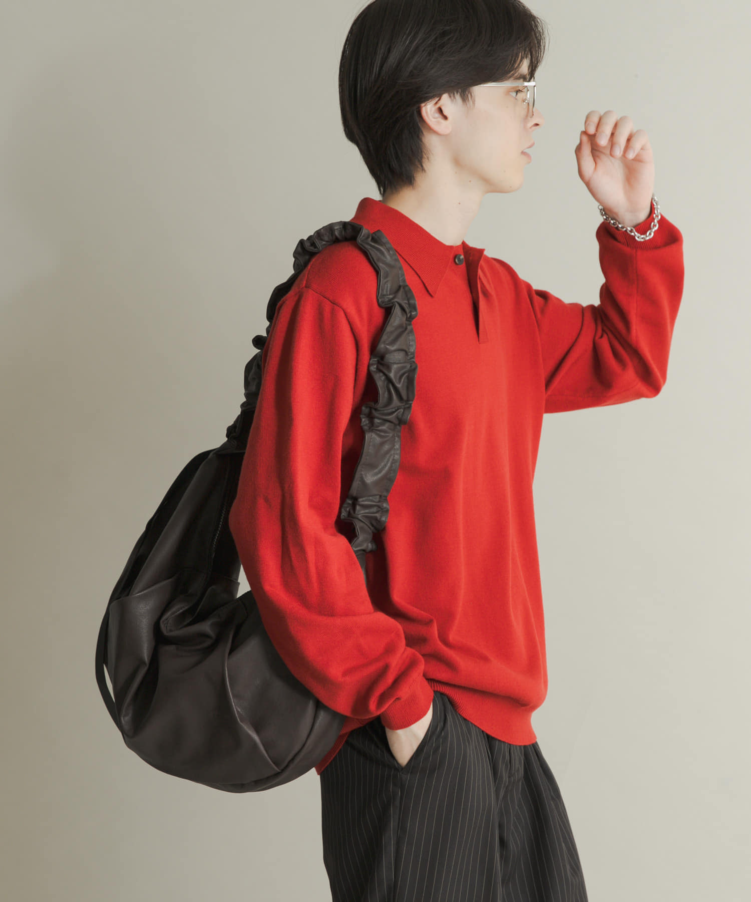 コクーンショルダーバッグ BROWN one