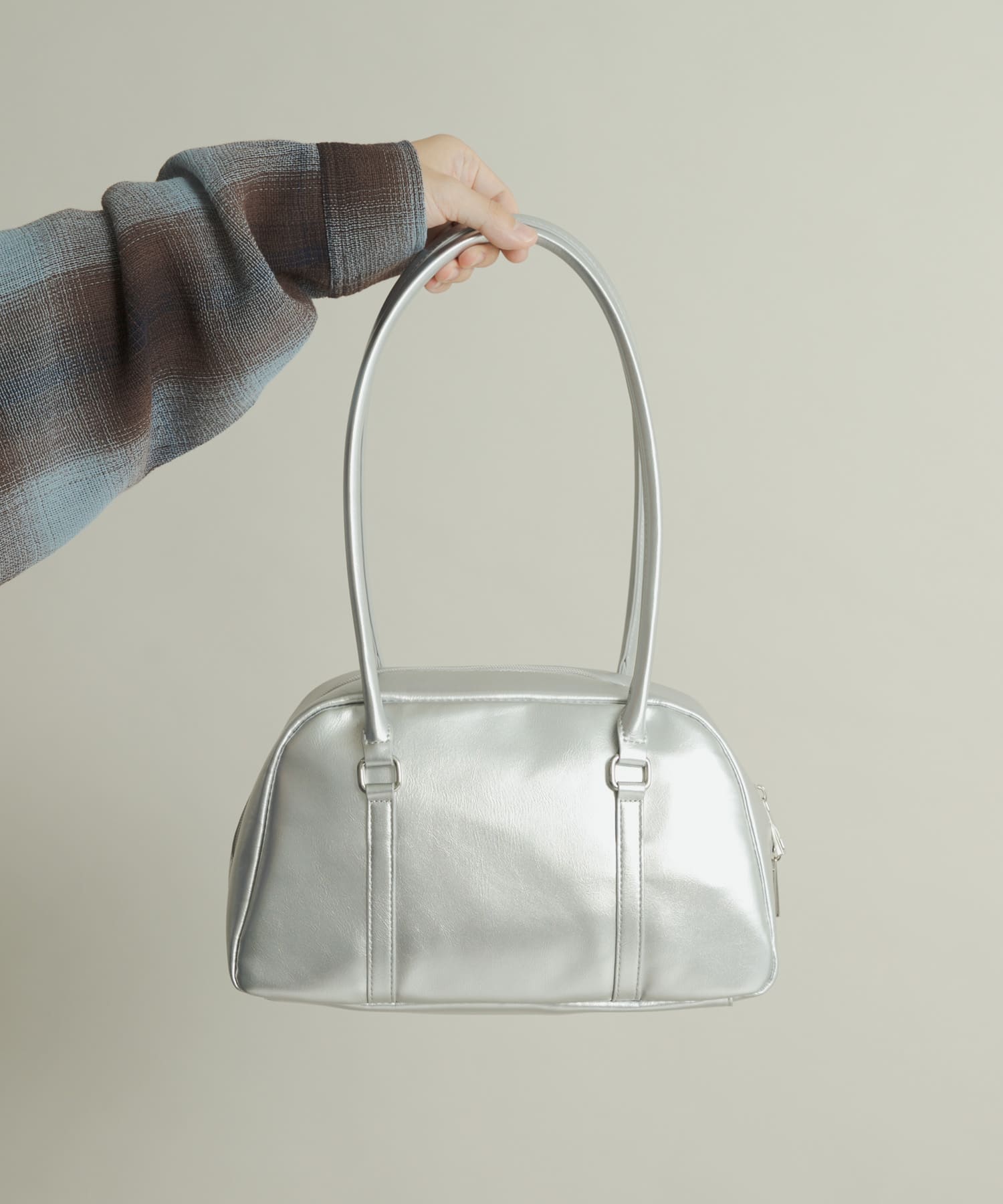 ロングハンドルボストンバッグ SILVER one