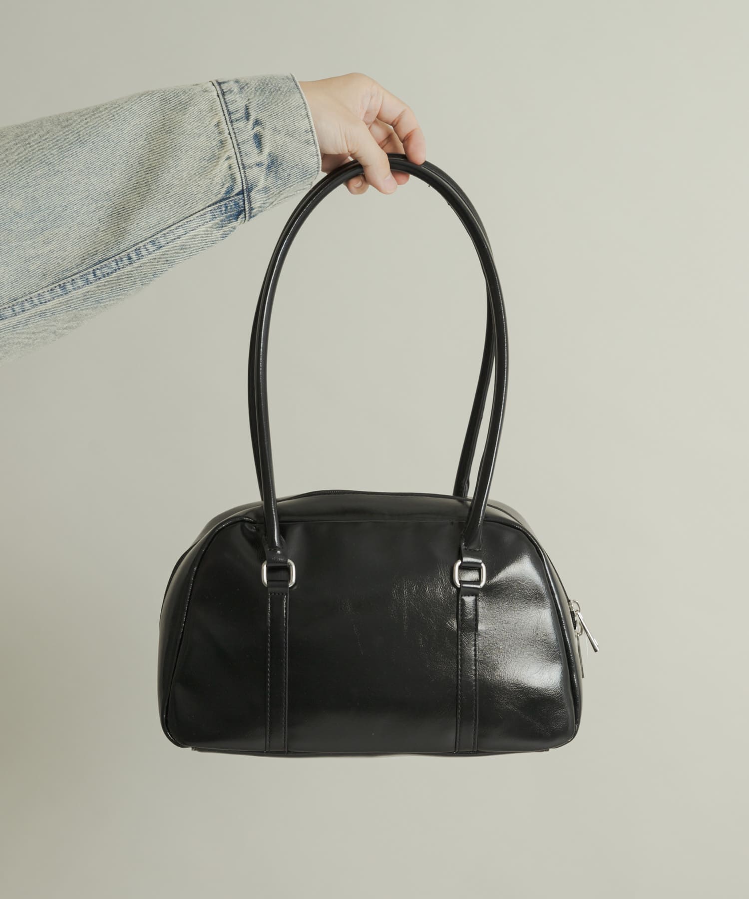 ロングハンドルボストンバッグ BLACK one