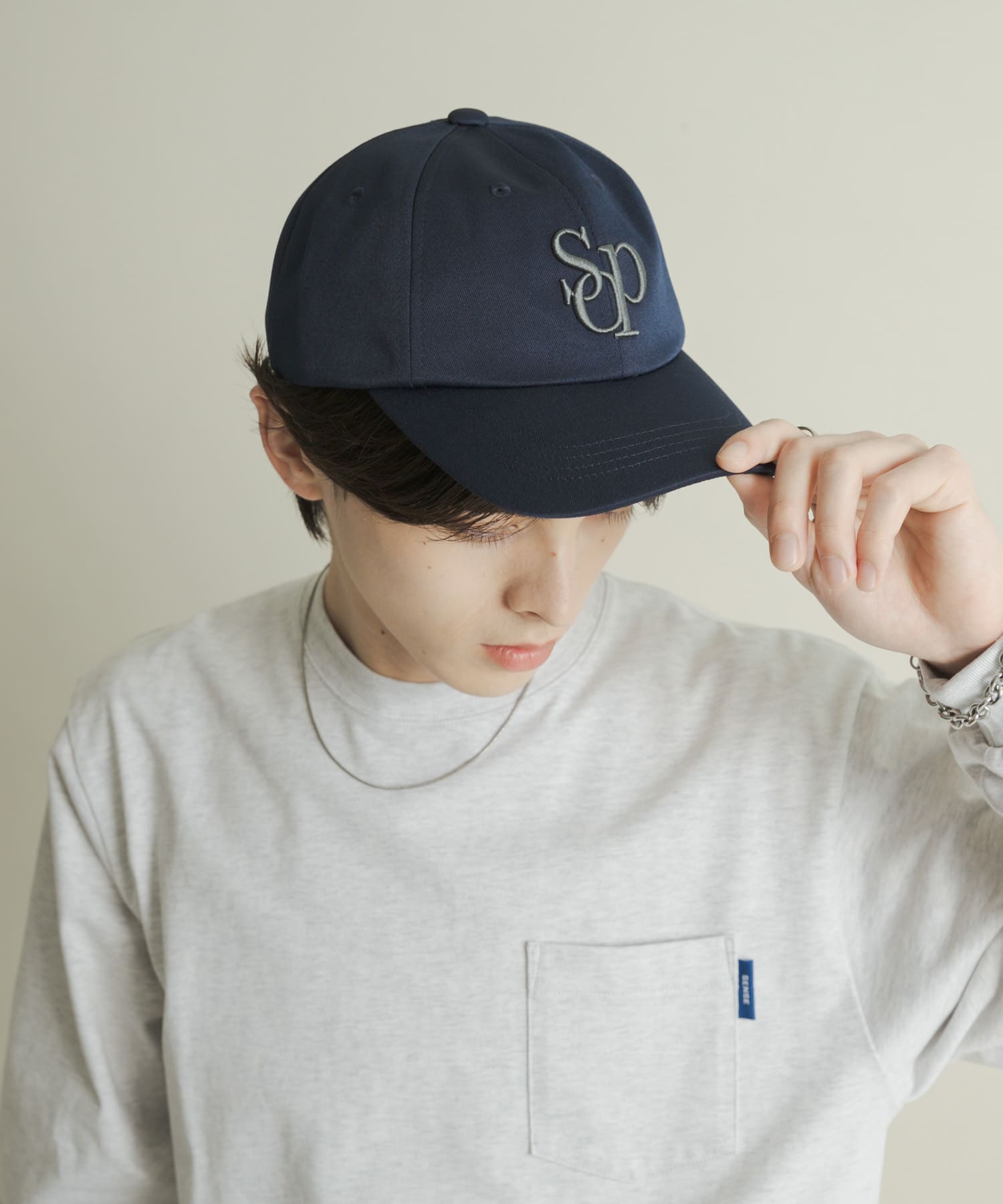 logo embroidery ball cap NAVY one