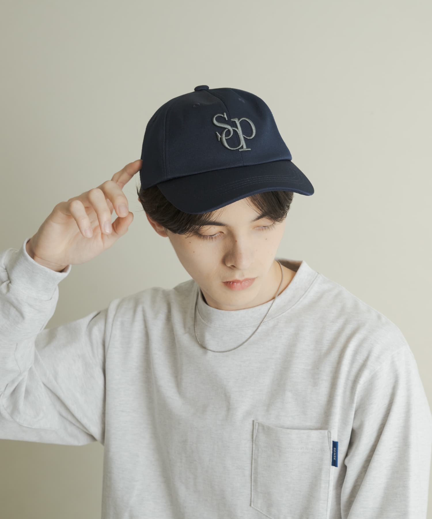 logo embroidery ball cap NAVY one