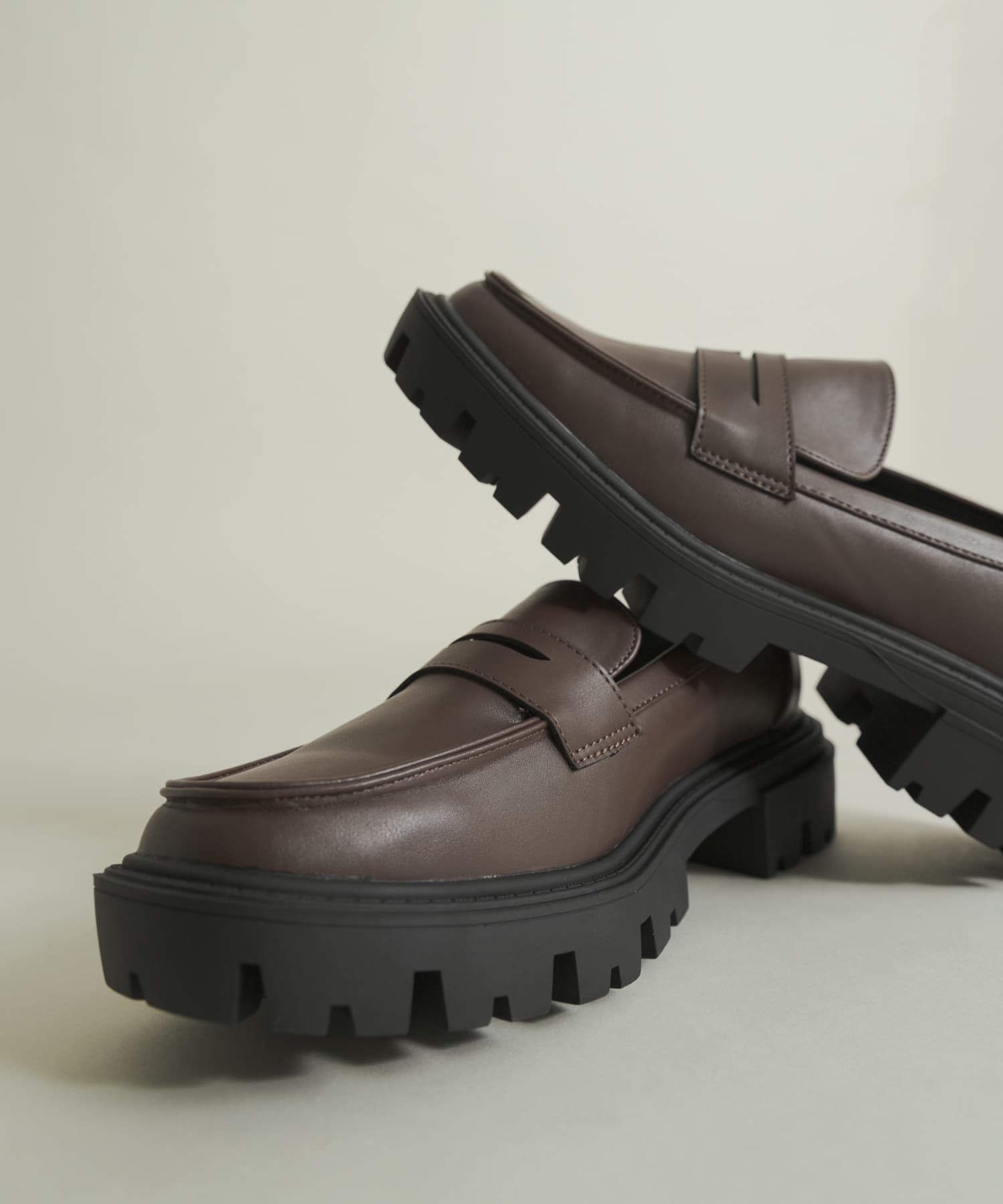 トラックソールコインローファー BROWN 26