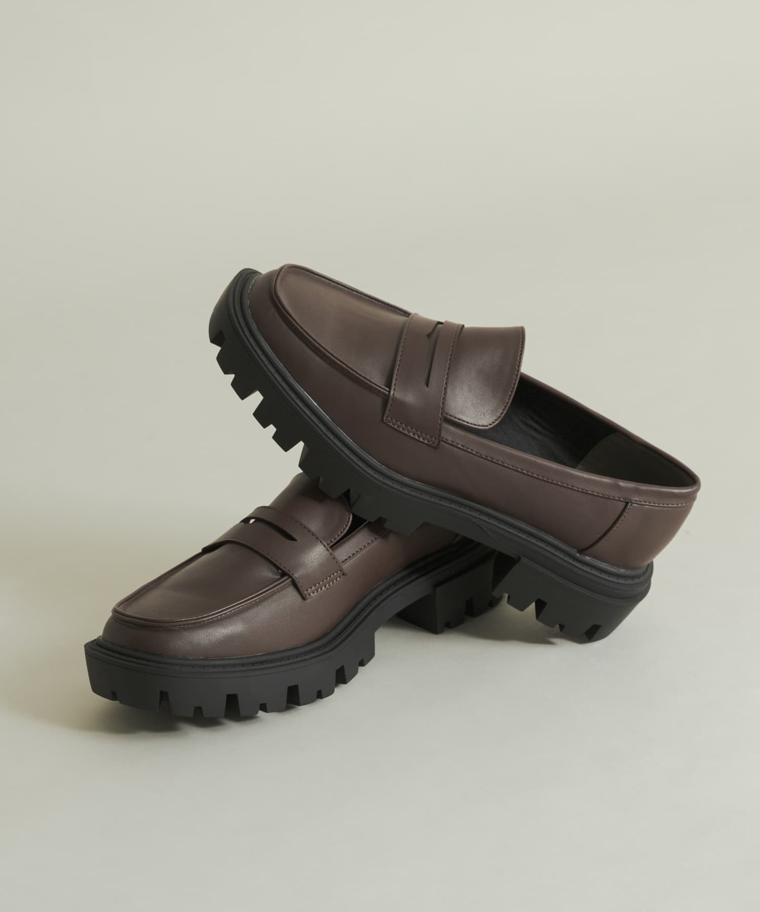 トラックソールコインローファー BROWN 26