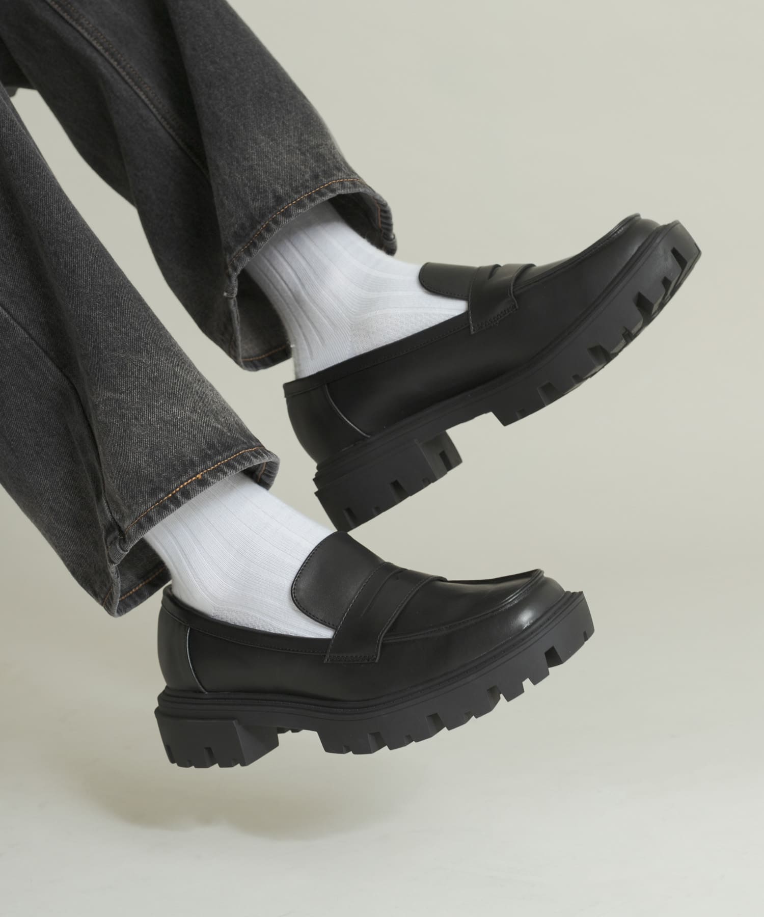 トラックソールコインローファー BLACK 26