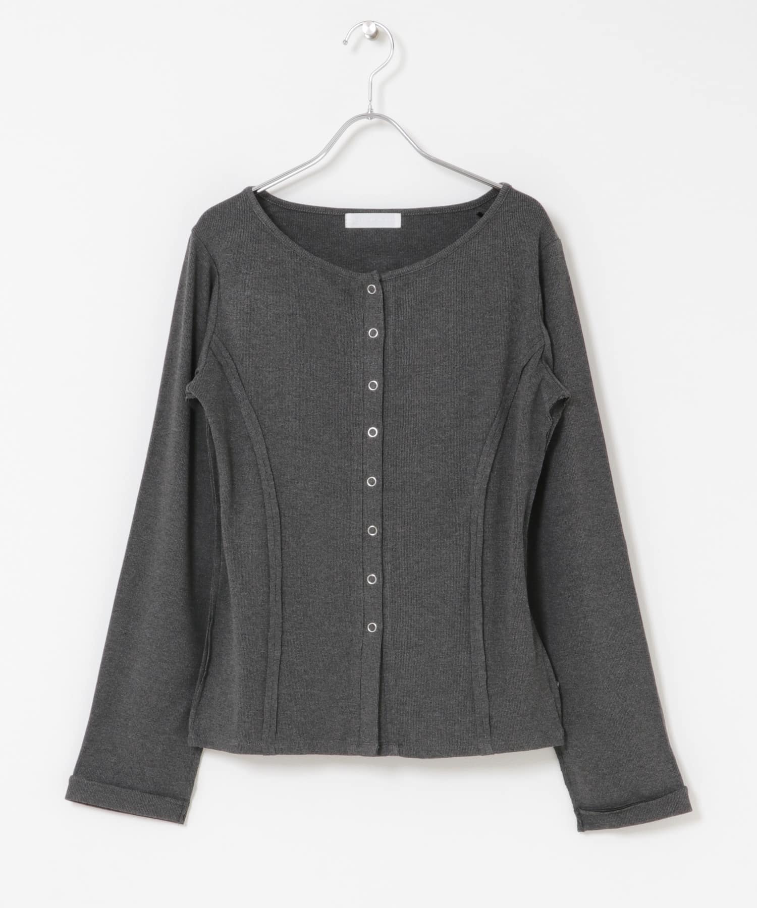 パネルリブカットカーディガン CHARCOAL one