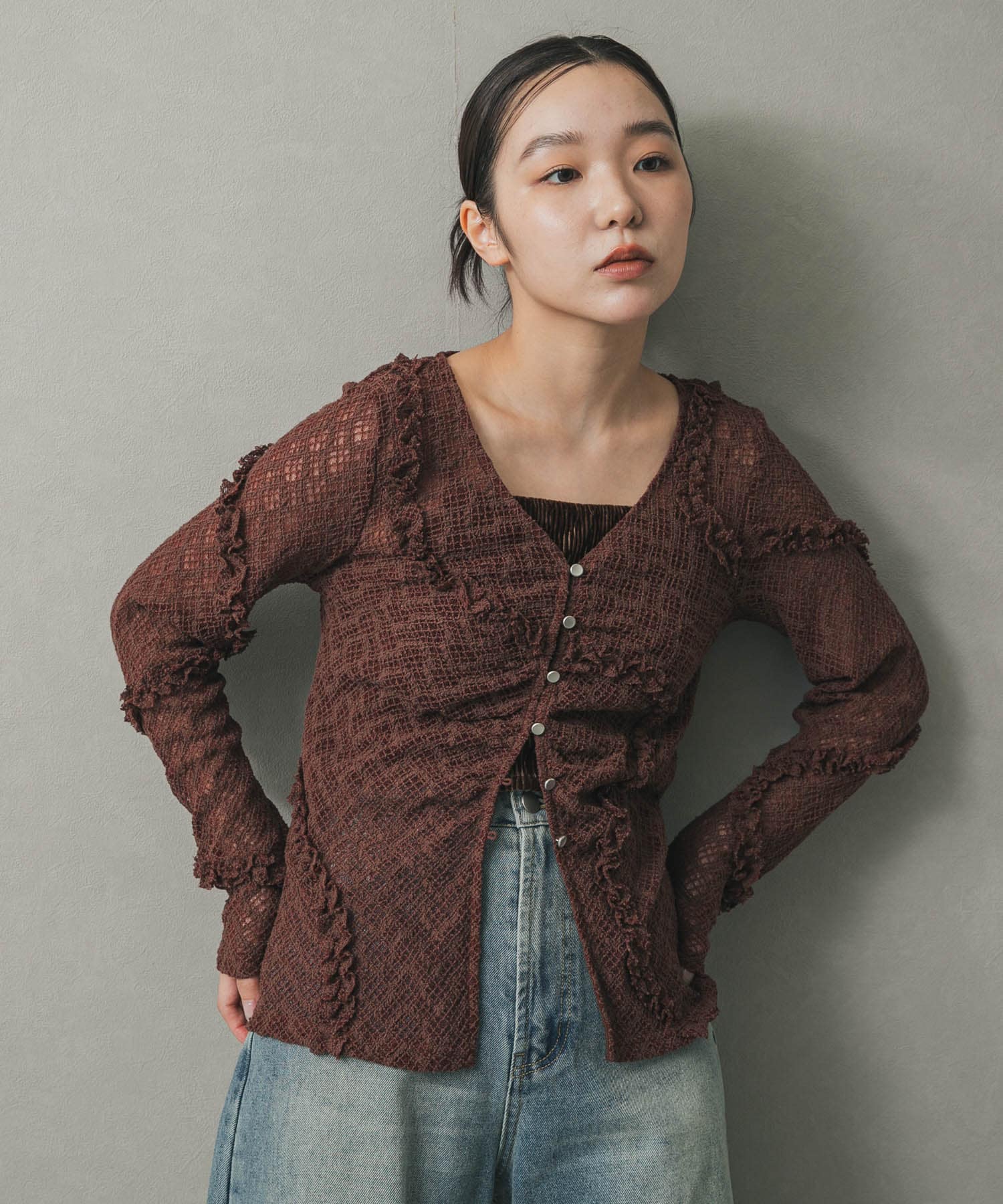 身長：158cm サイズ：one