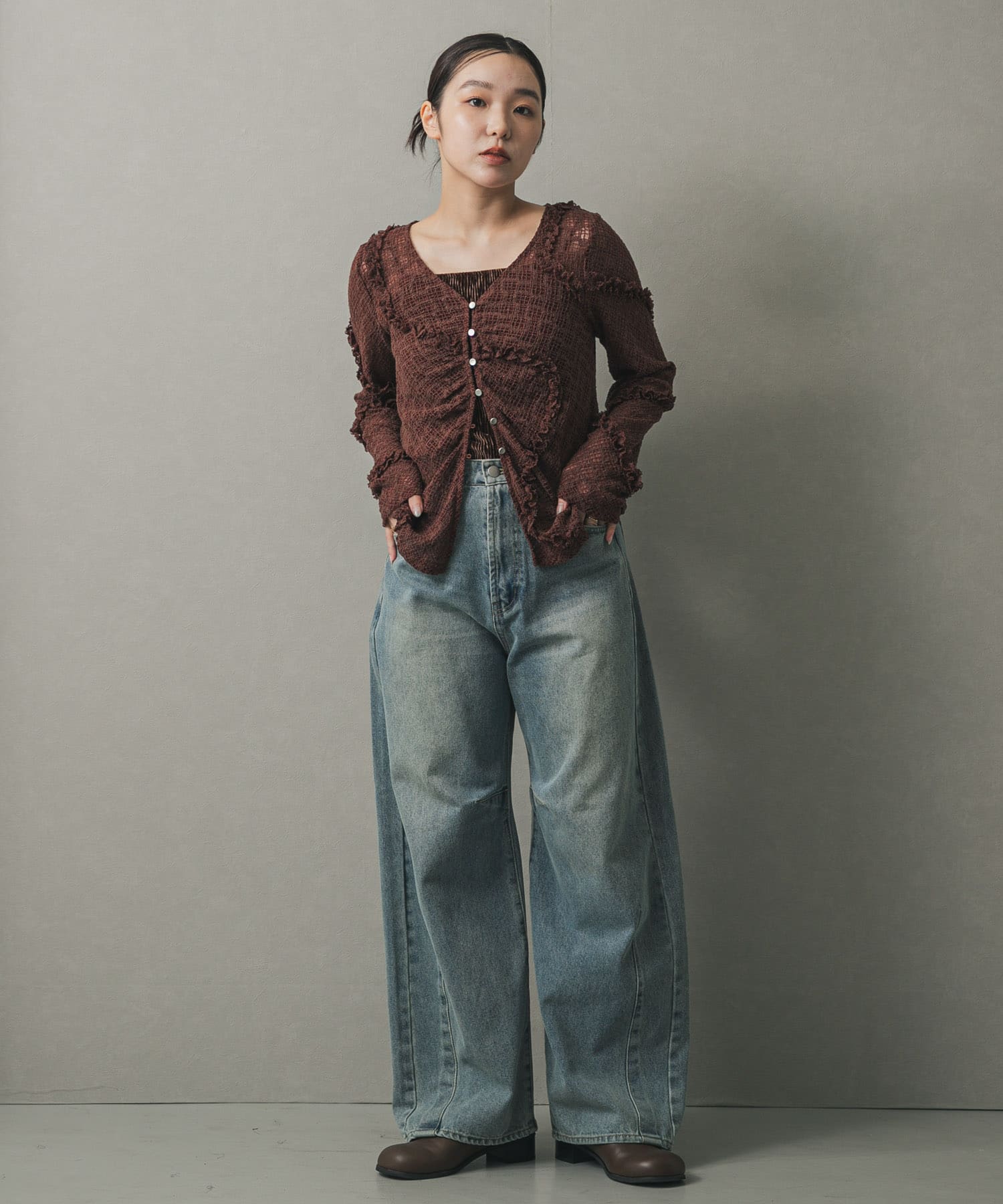 身長：158cm サイズ：one