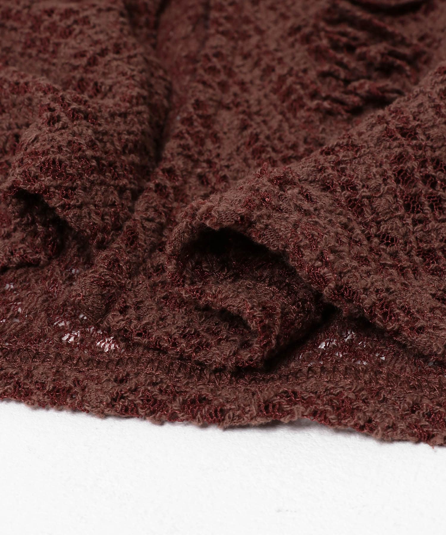 フロントボタンレースカーディガン BROWN one