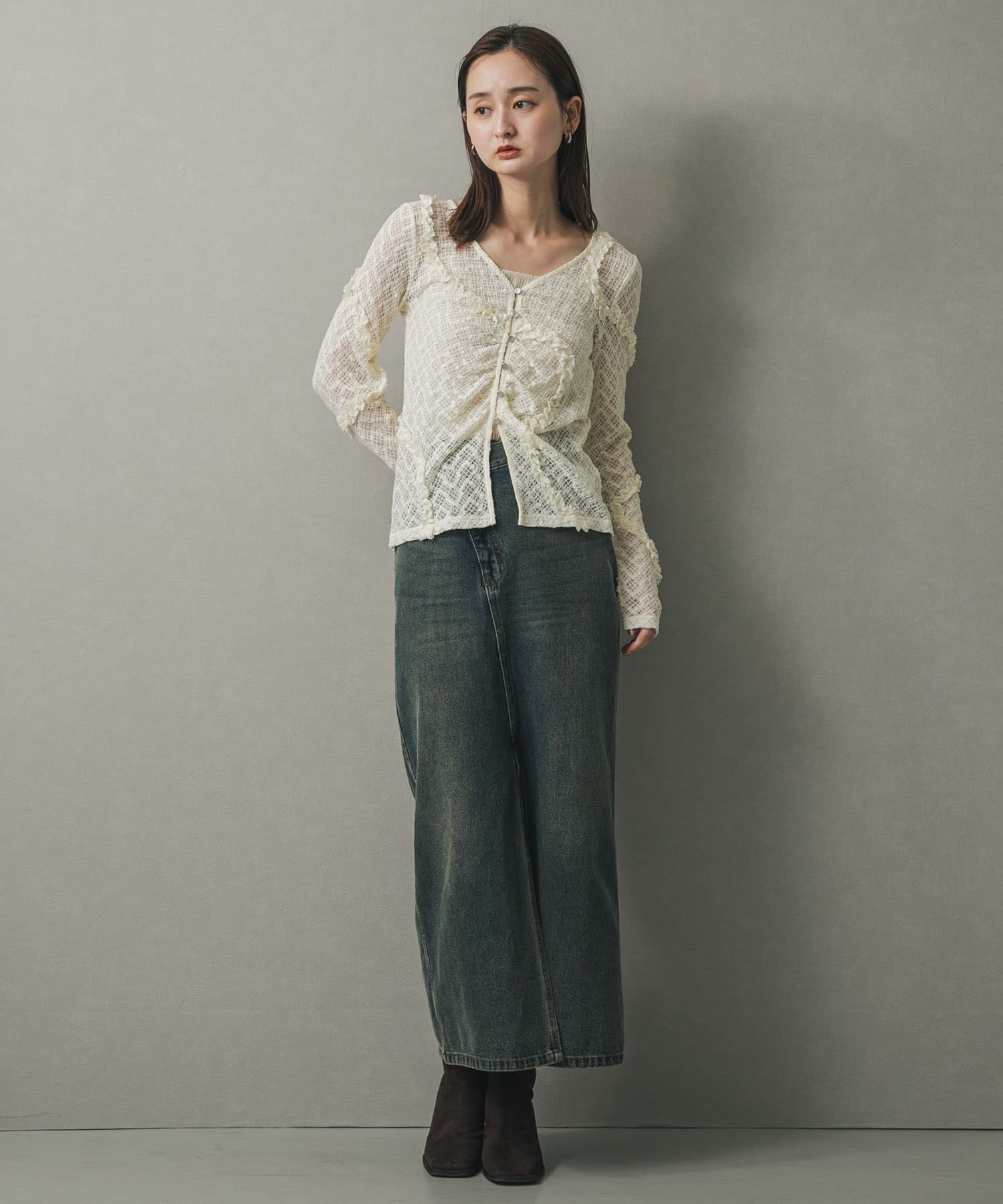 身長：169cm サイズ：one