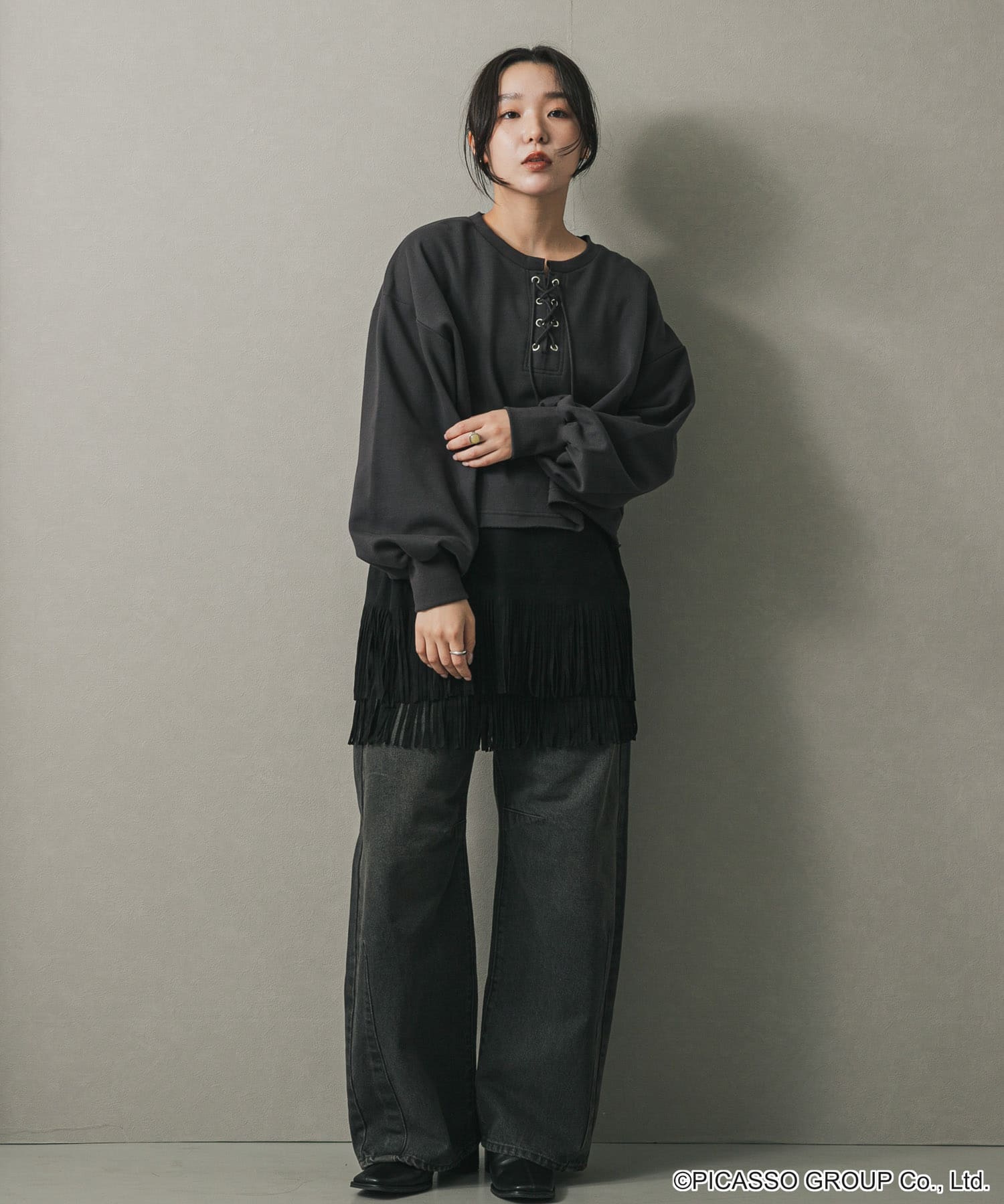 身長：158cm サイズ：one