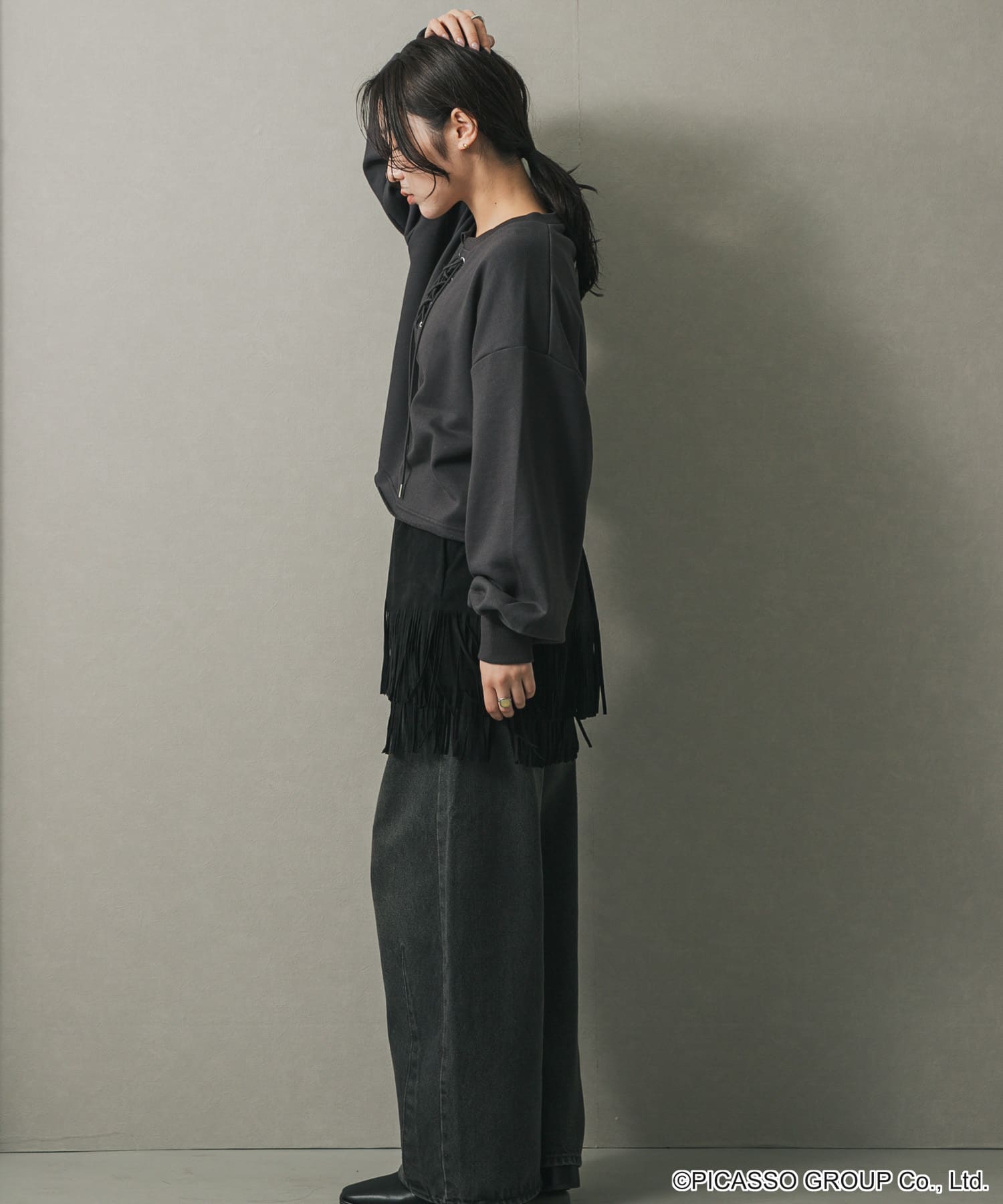 身長：158cm サイズ：one