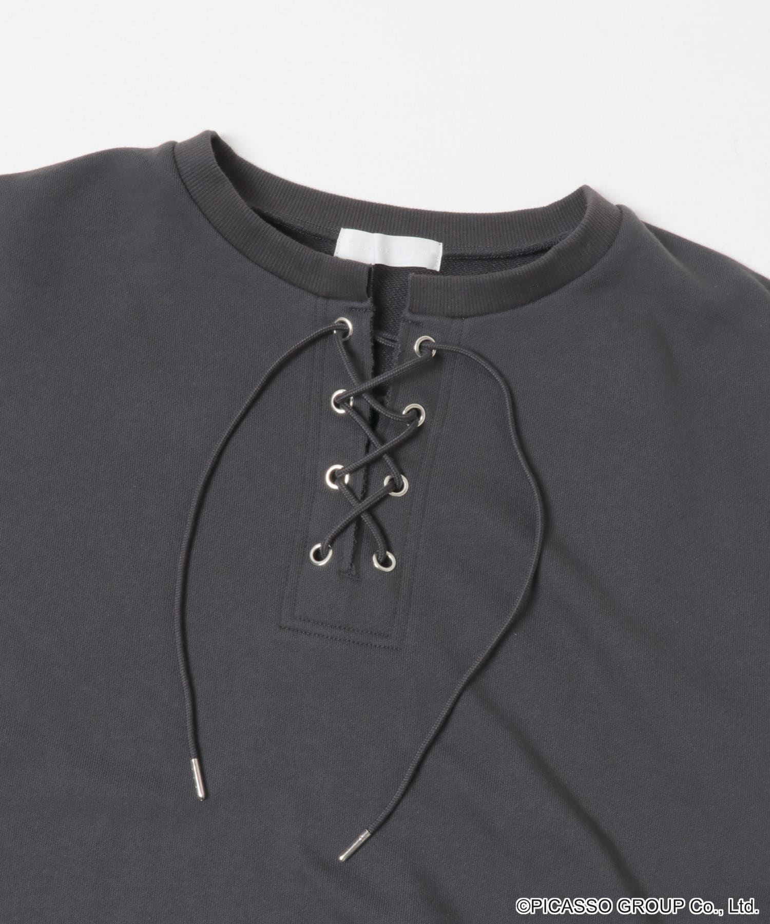 PICASSOレースアップクロップドトップ CHARCOAL one
