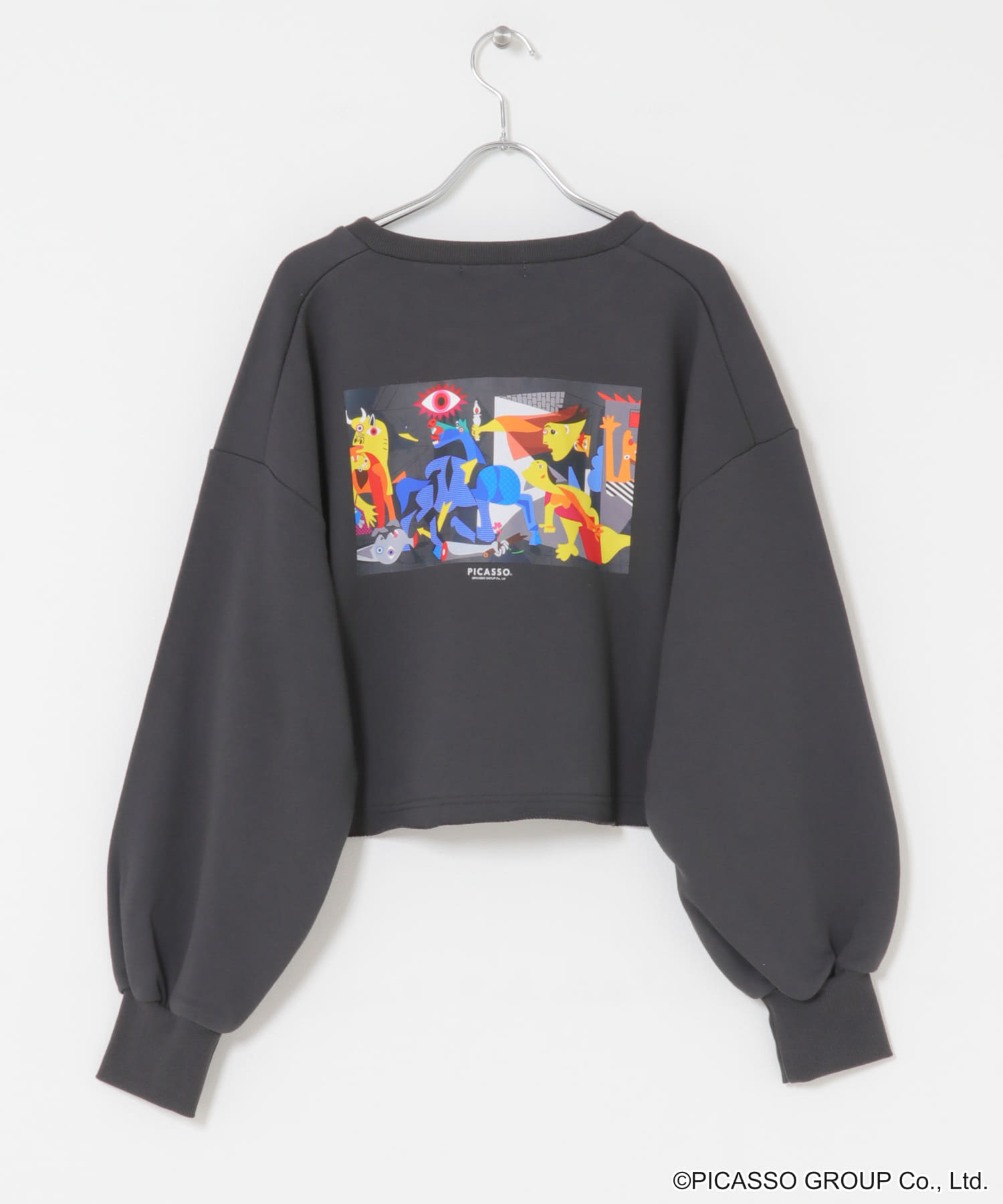 PICASSOレースアップクロップドトップ CHARCOAL one