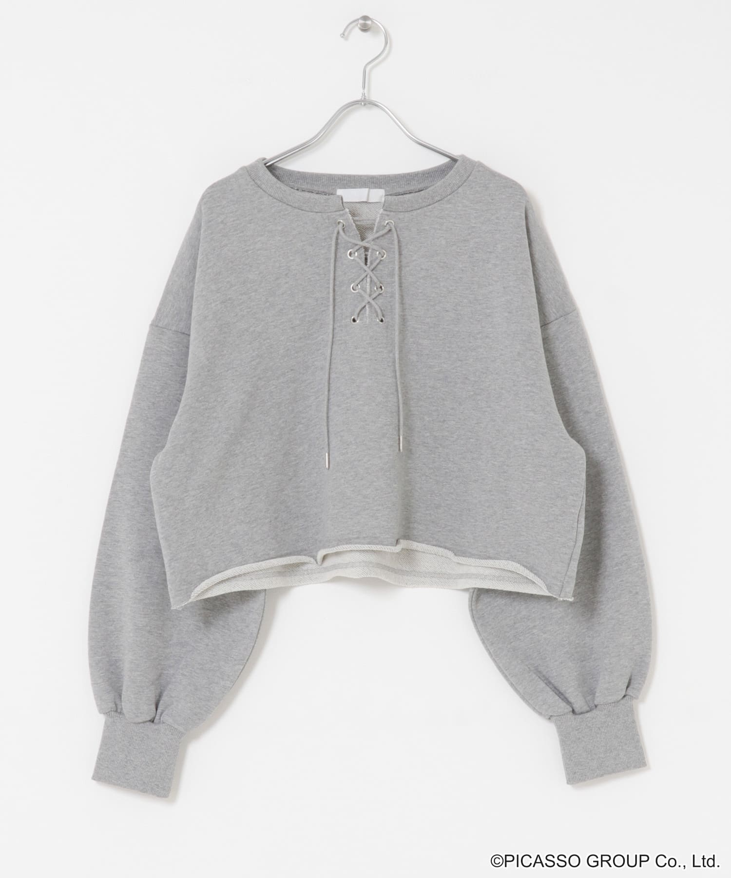 PICASSOレースアップクロップドトップ GRAY one