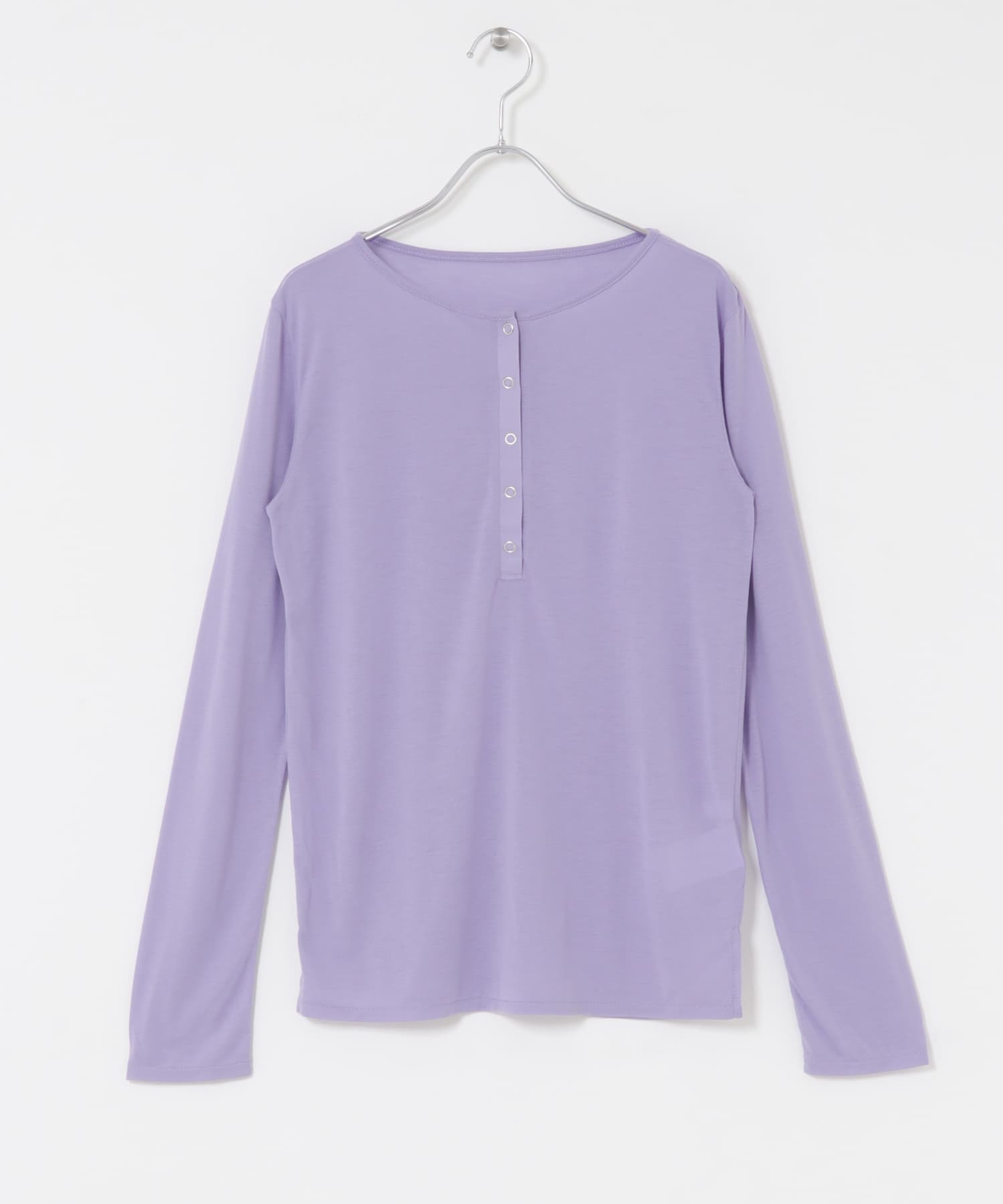 ヘンリーネックプレーンカットトップ PURPLE one