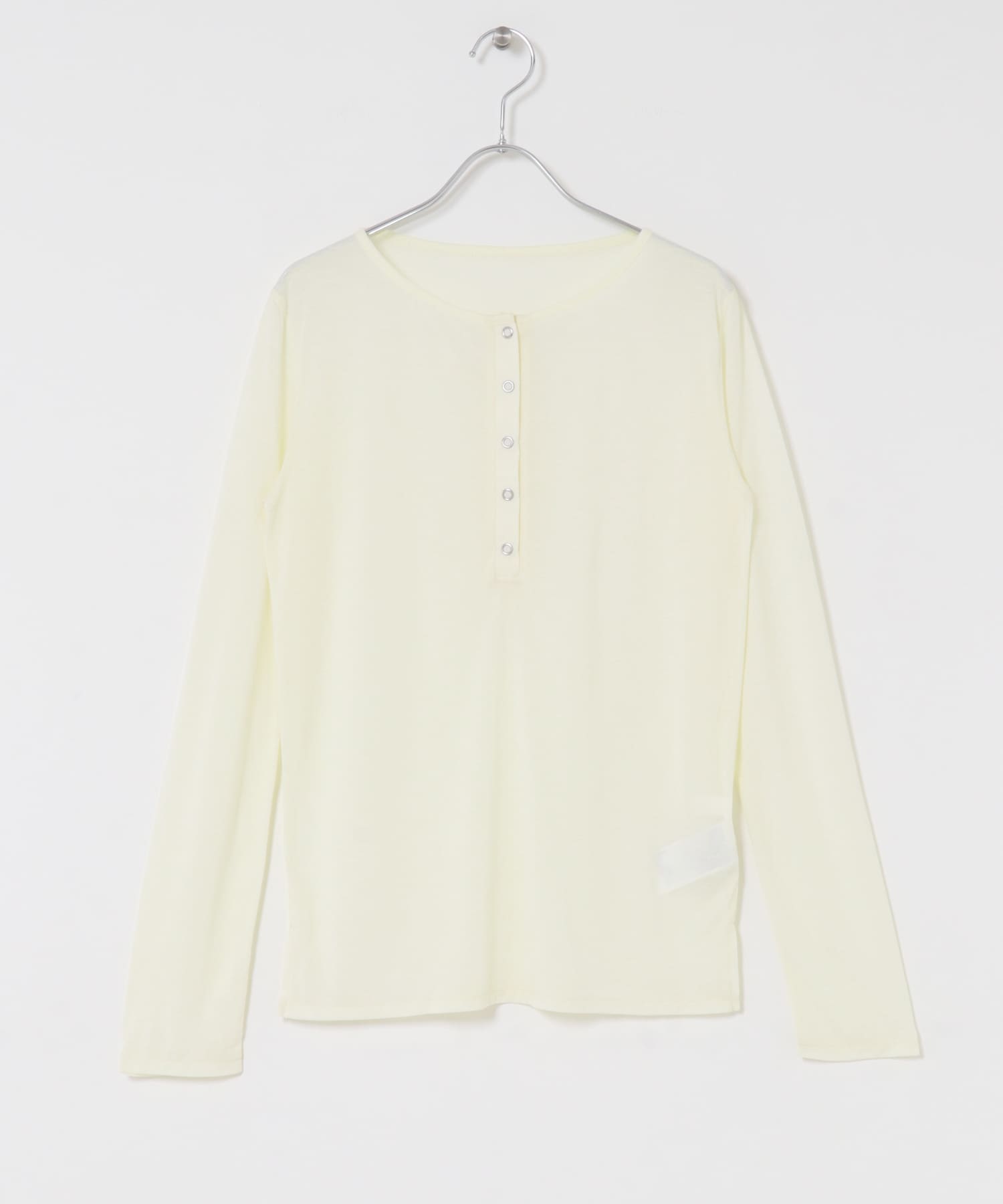 ヘンリーネックプレーンカットトップ IVORY one