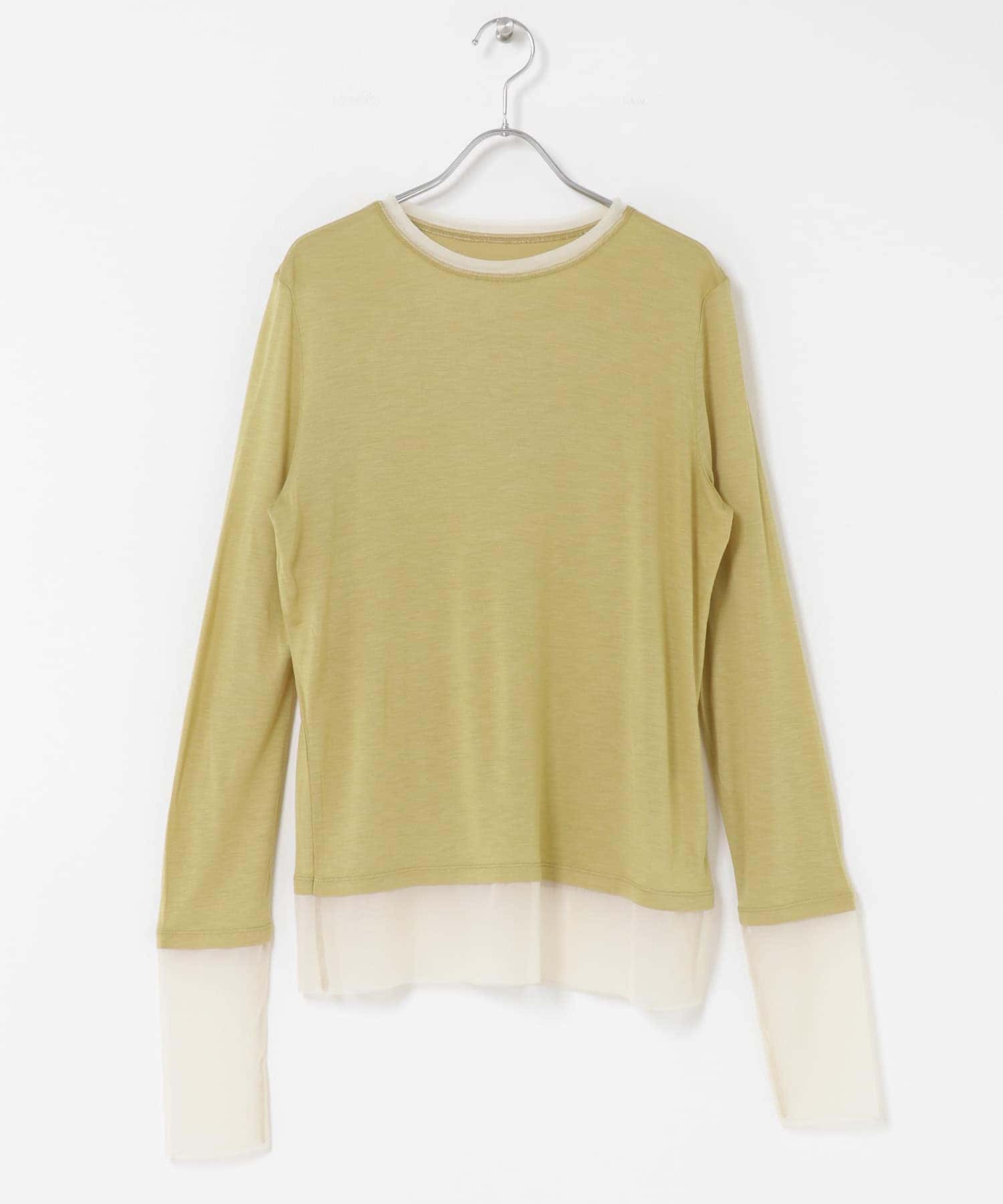 シアーレイヤードTシャツ YELLOW one