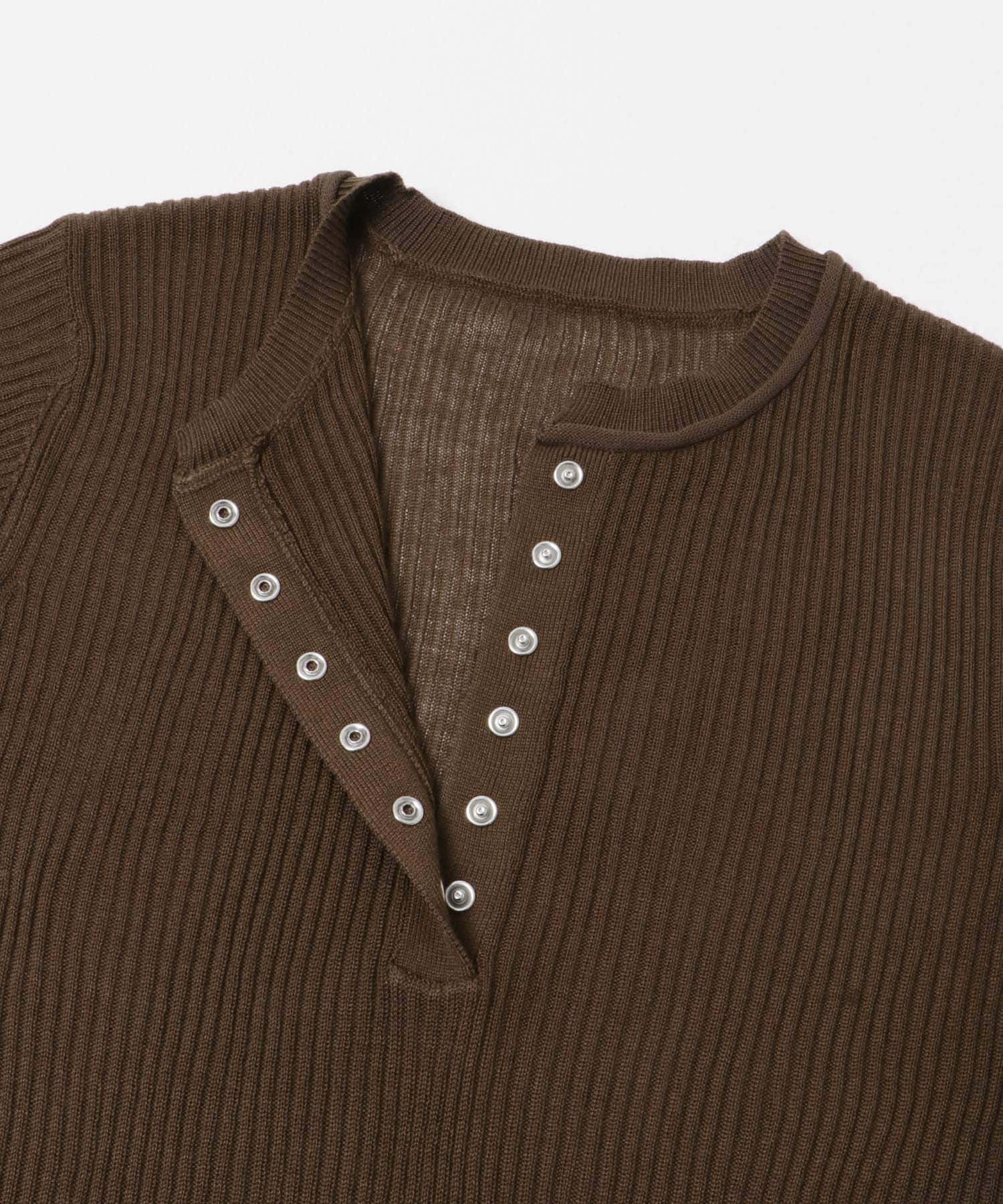 シアーヘンリーネックセーター BROWN one