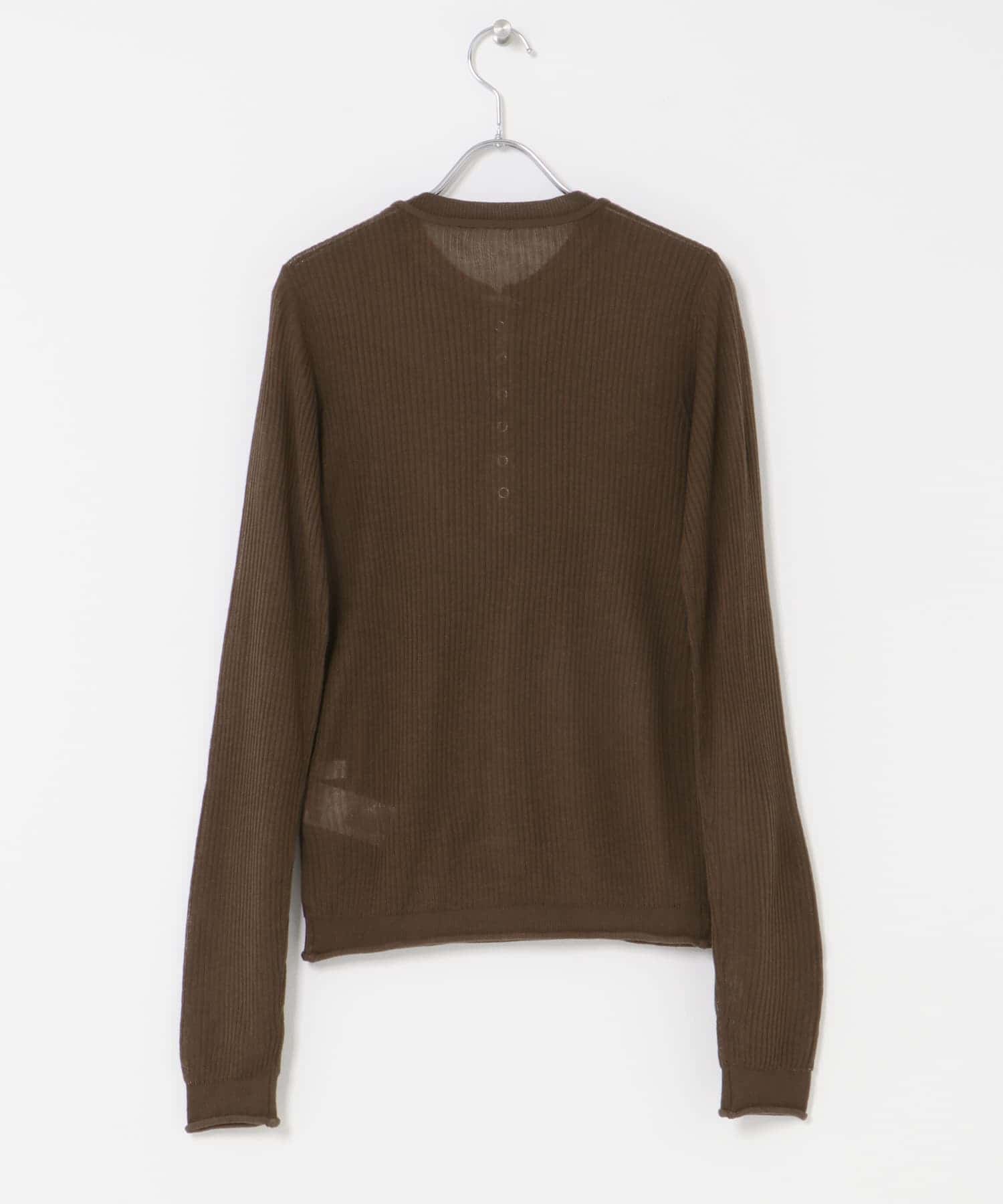 シアーヘンリーネックセーター BROWN one