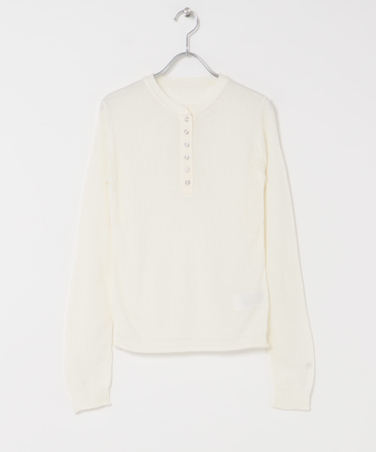 シアーヘンリーネックセーター IVORY one