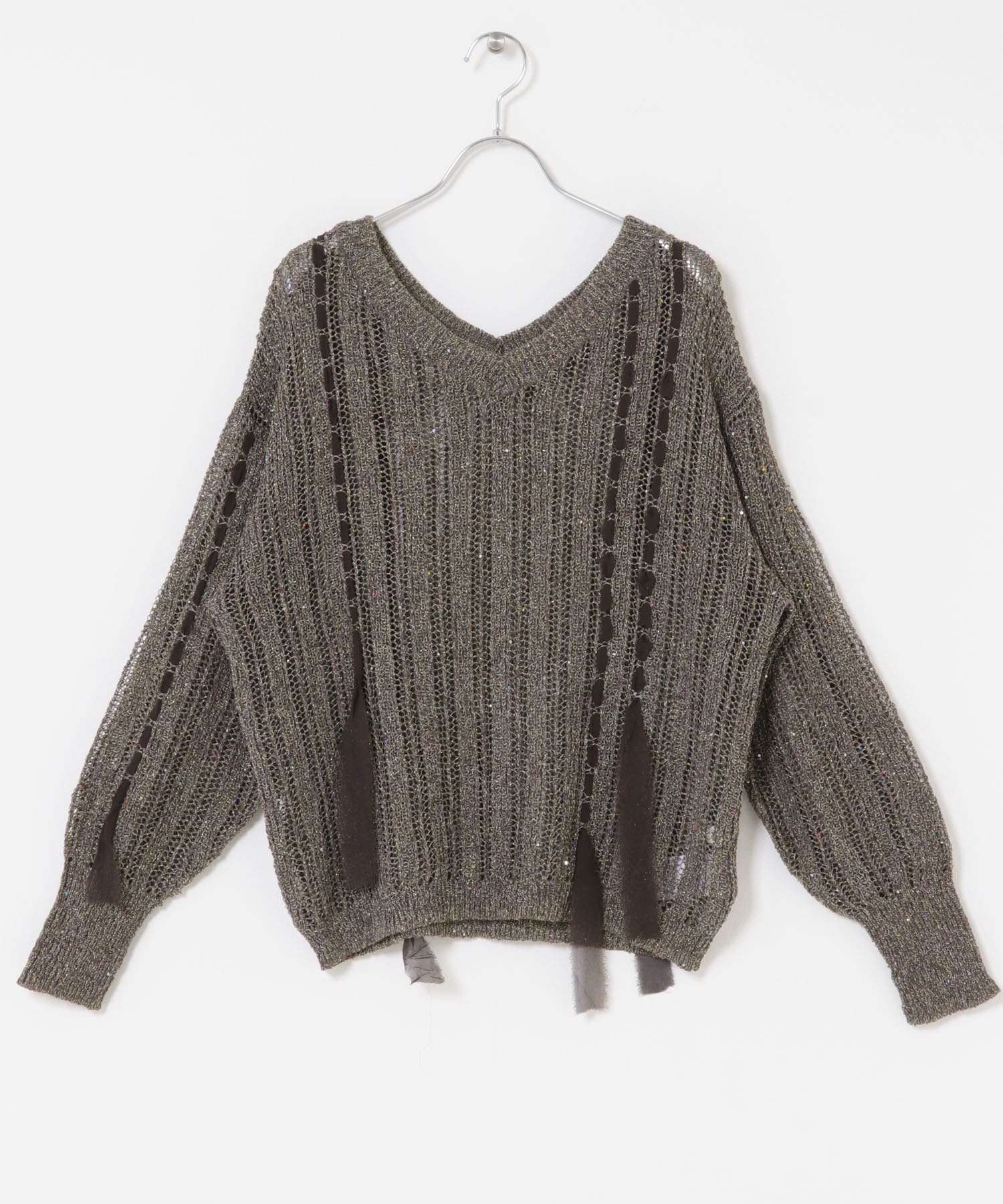 メッシュテープニット BROWN one